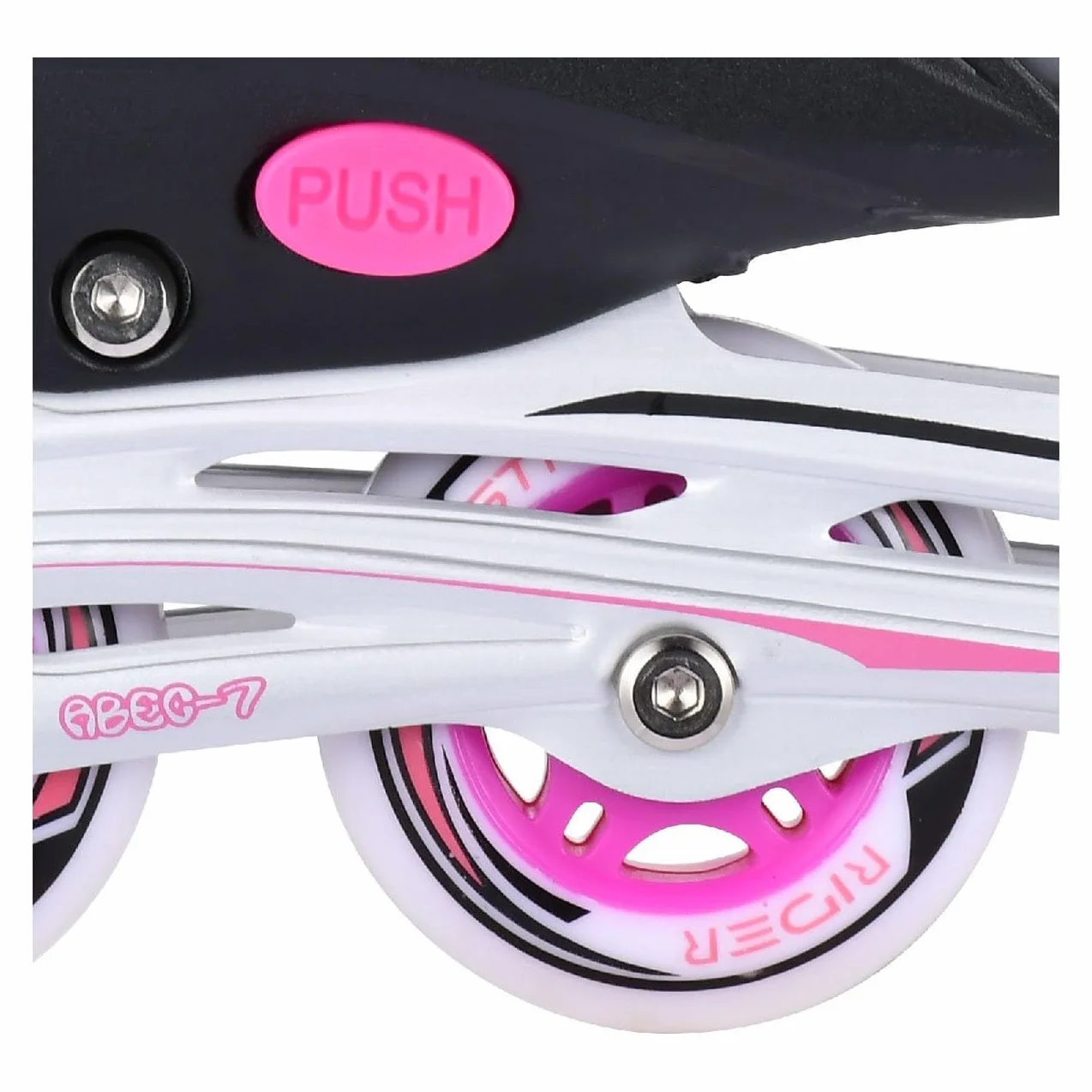 Kids Globe Street Rider 720235 Rollers en Línea Rosa/Gris Ajustable Tamaño 33-36 ABEC7 Marco de Aluminio