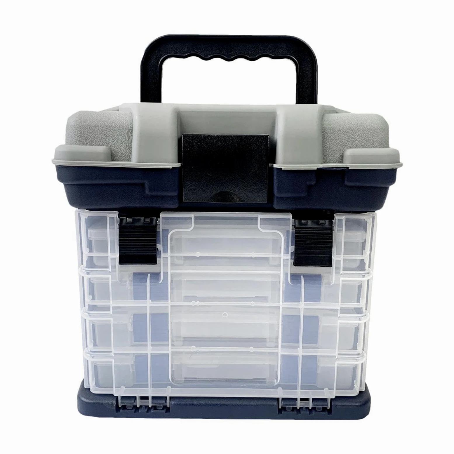 Caja de aparejos de pesca, organizador portátil de señuelos de pesca de 4 capas, ideal para almacenamiento de pesca en el mar, caja de utilidad para organizar ganchos y señuelos, conveniente y diseño | capas, ideal para almacenamiento de pesca en el mar,