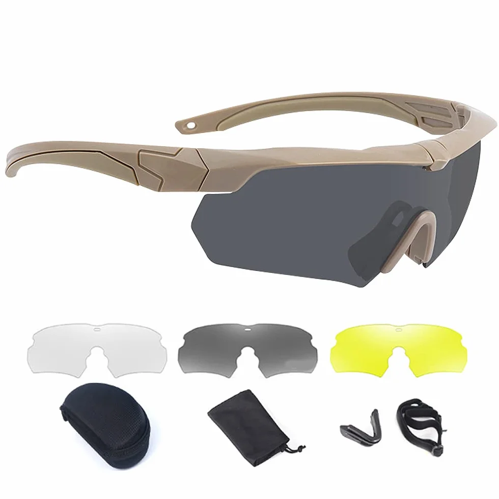 Gafas Militares Polarizadas Protección UV Airsoft con 3 Lentes Intercambiables