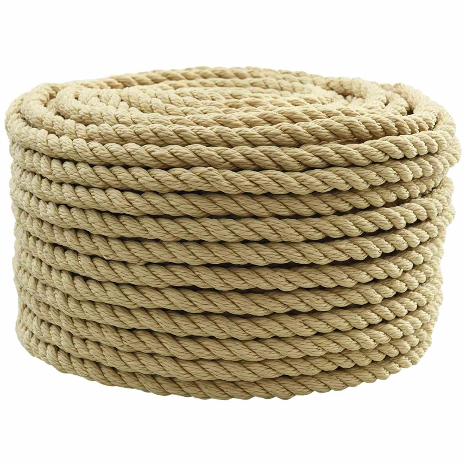 Cuerda de polipropileno de 10 mm, 250 m, color natural, versátil, para barco, camping, jardín, taller, resistente a la intemperie, resistente a los rayos UV, flexible