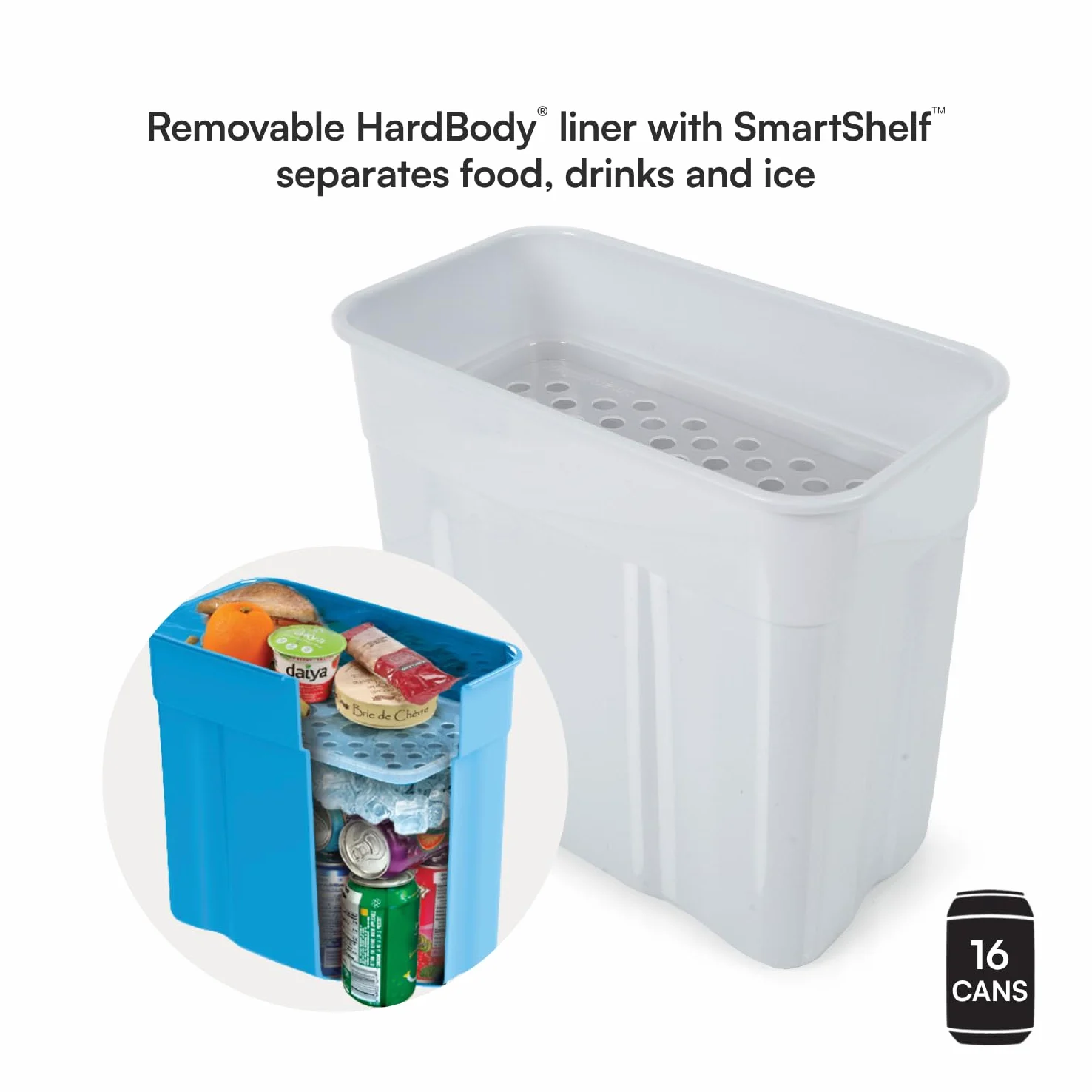 Titan de Arctic Zone Nevera sin Cremallera para 16 latas con Forro rígido, Alga Marina | Hielera de lados suaves con forro HardBody y SmartShelf, bolsa aislada con correa de hombro para almuerzo y viajes