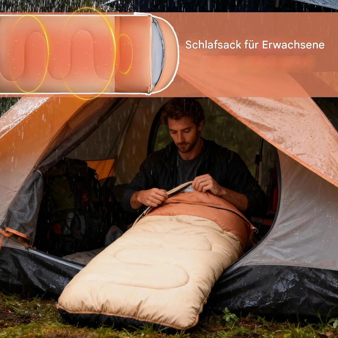 Sacos De Dormir De Camping Para Adultos Equipamiento De Camping Cálido | Saco De Dormir Para Adultos En Clima Frío Para Vacaciones Viaje Por Carretera Escalada