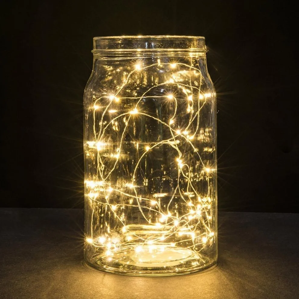 BXROIU Cadena de Luces 2M 20 LEDs Plata Alambre Guirnalda Decoración Interior