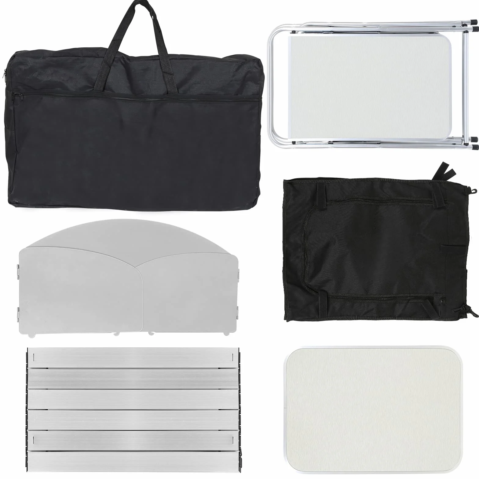 Cocina de Camping con Protección contra Salpicaduras, Armario de Camping con Bolsa de Transporte y Marco de Aluminio, Armario de Cocina Plegable de Altura Ajustable