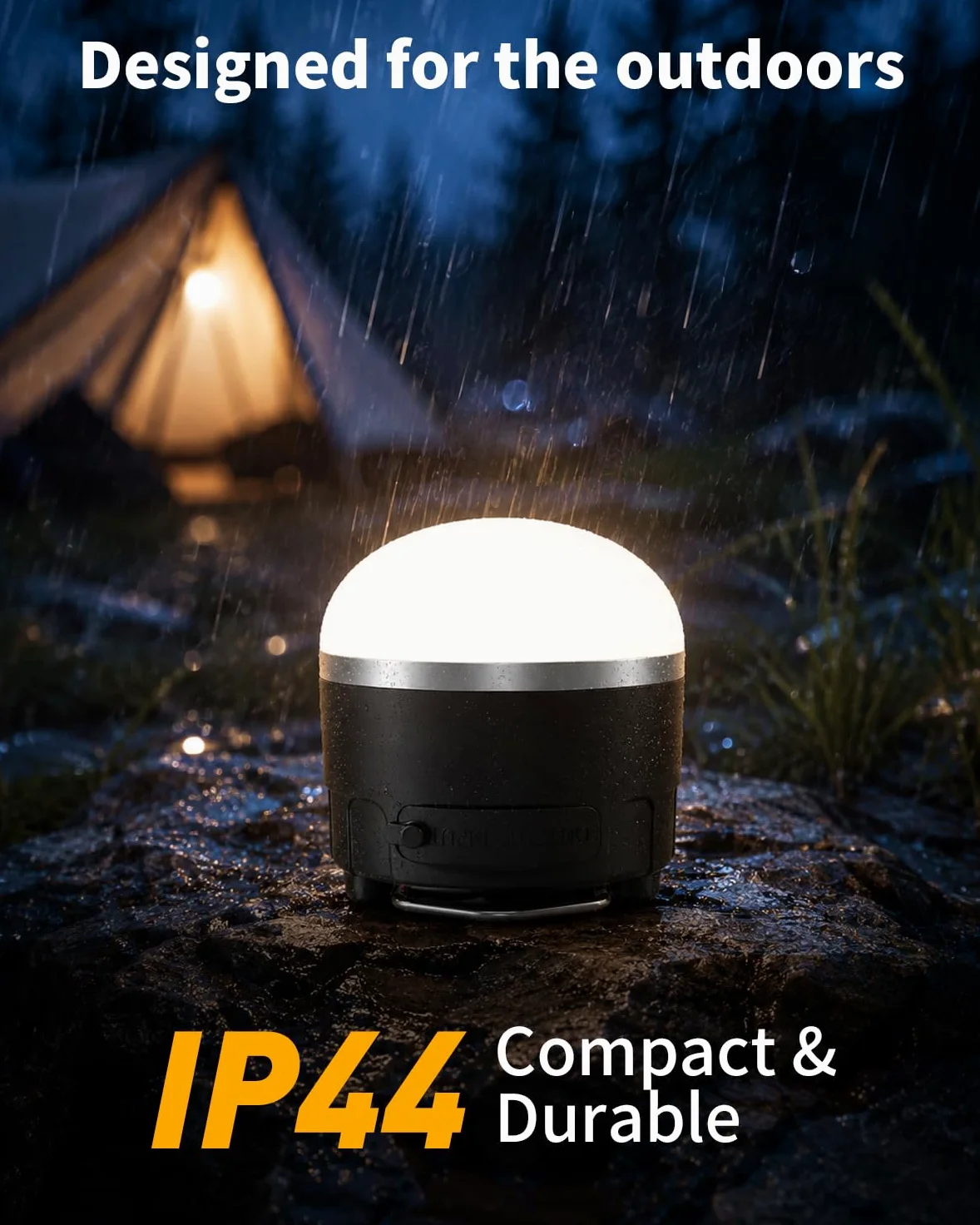 Linterna LED de camping recargable, esencial para campamento, cambio de color RGB, 1000 lm, 4 modos de luz, base magnética, impermeable IP65, linterna portátil para camping, senderismo, huracanes y