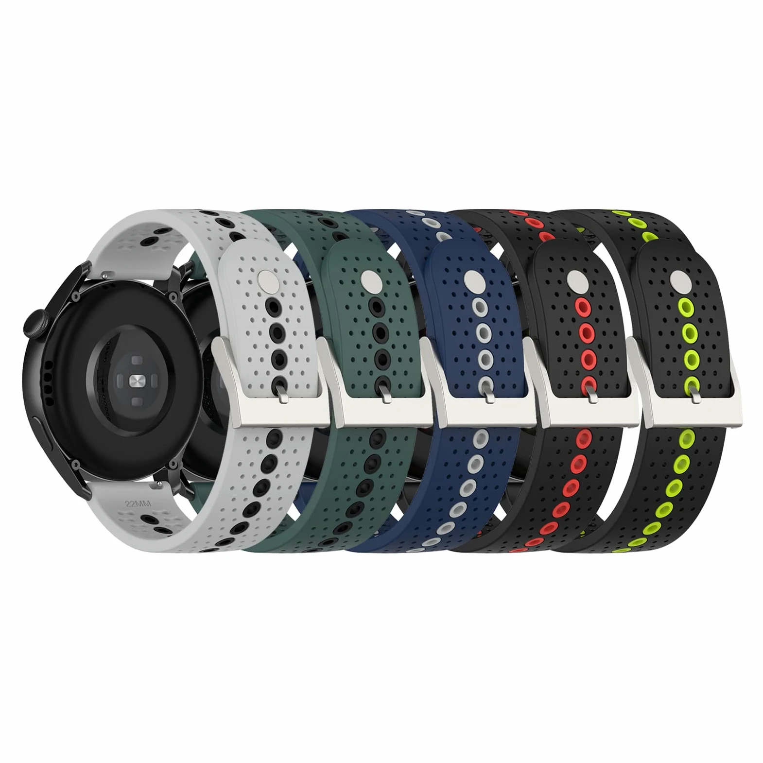 Bandas de silicona de 22 mm compatibles con Suunto 9 Peak, pulsera de repuesto para Suunto 9 Peak (paquete de 5)