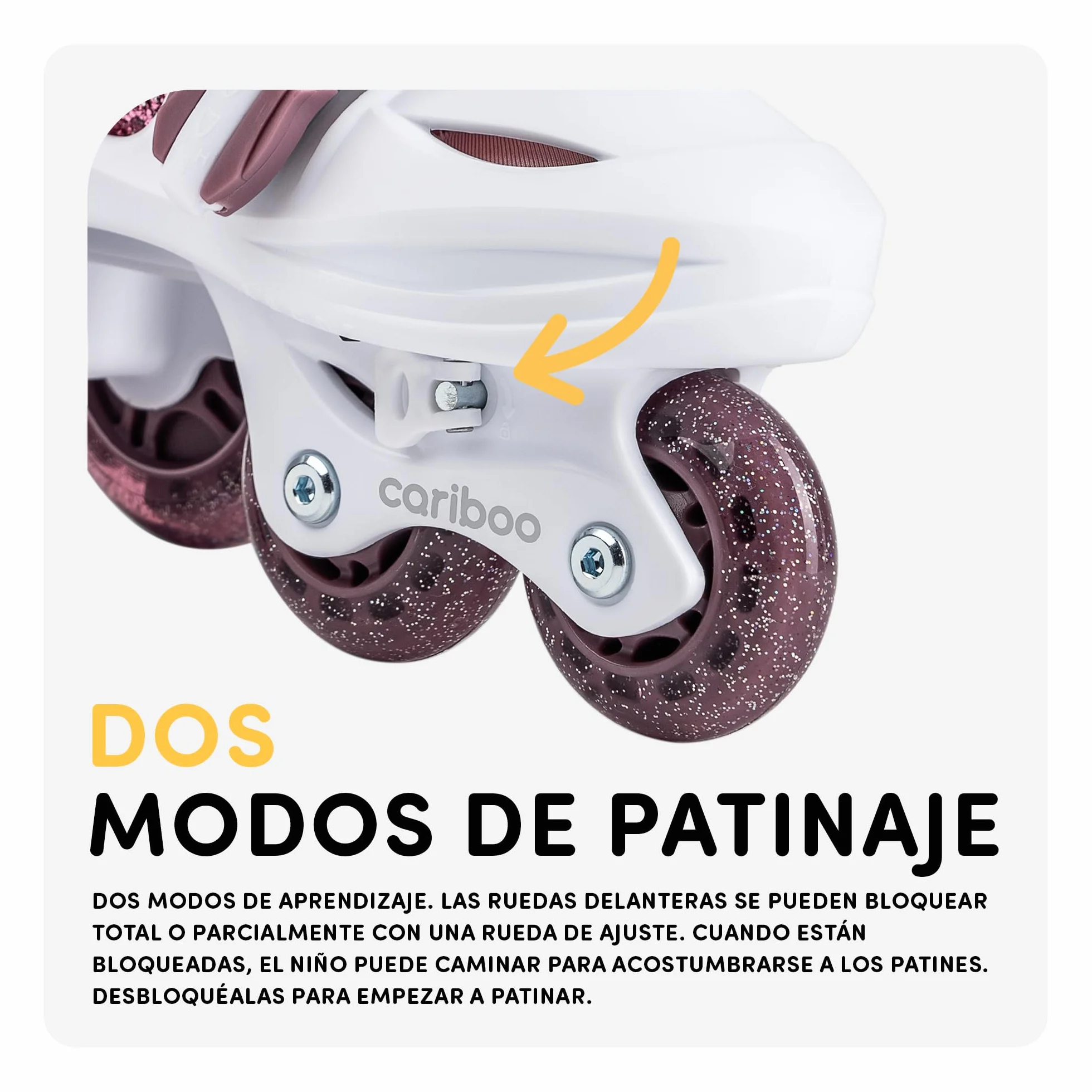 Cariboo Patines En Línea para Niños Principiantes Tamaños Ajustables con Ruedas Purpurina Ballerina