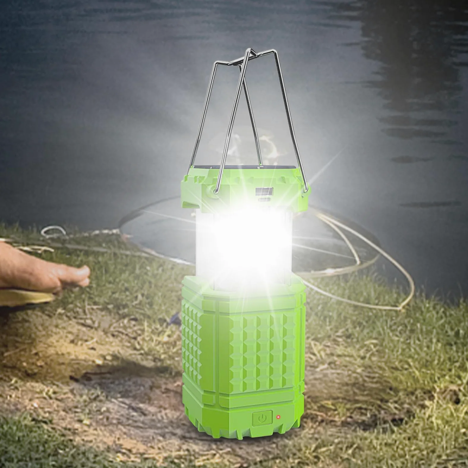 Linterna Solar de Camping Colgable con manivela | Lámpara de tienda recargable por USB Para Jardín Jardín Patio Traspatio Patio Senderismo Escalada Playa Barbacoa Reparación