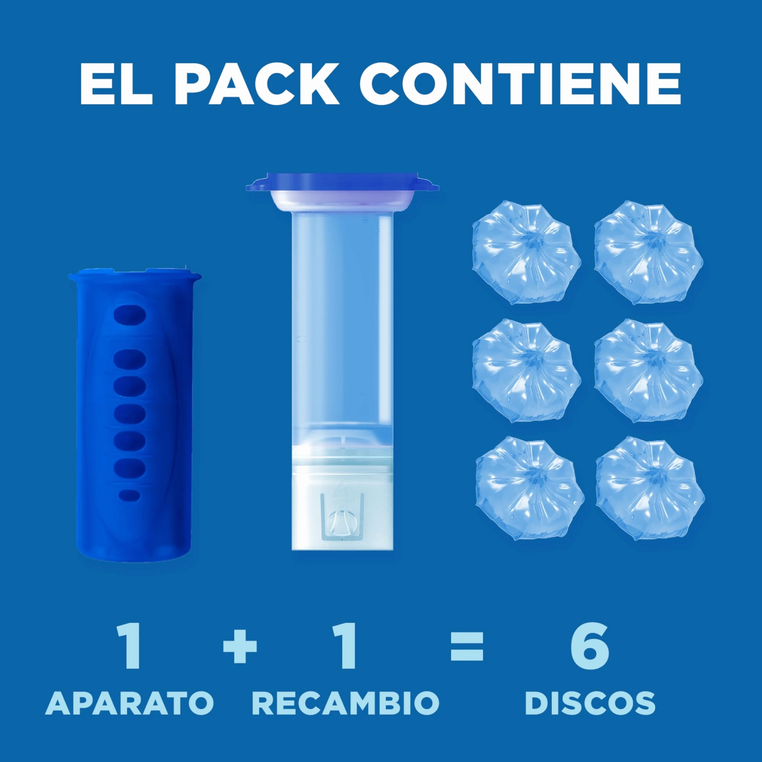 Pato Discos Activos WC Lima, Limpia, Refresca y Perfuma el Inodoro, 360°, 1 Aparato + 1 Recambio, 6 discos