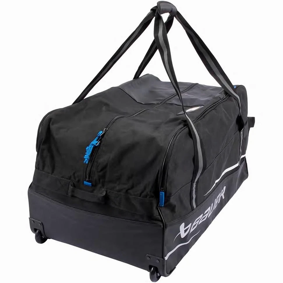 Bauer Hockey Premium Wheel Bag '24 (negro/blanco, senior/grande (35 x 20 x 18 pulgadas)