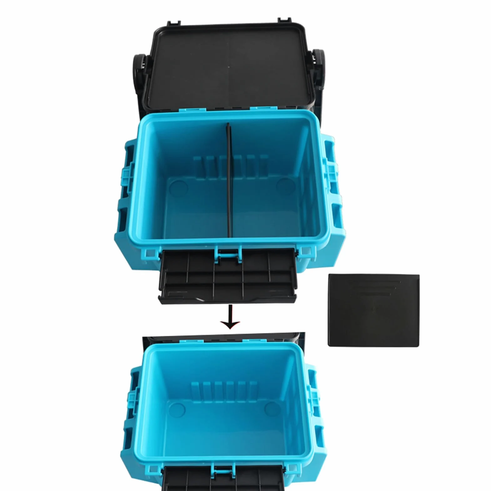 Caja organizadora de herramientas para accesorios de pesca, caja de almacenamiento con asa, caja multicapa para accesorios