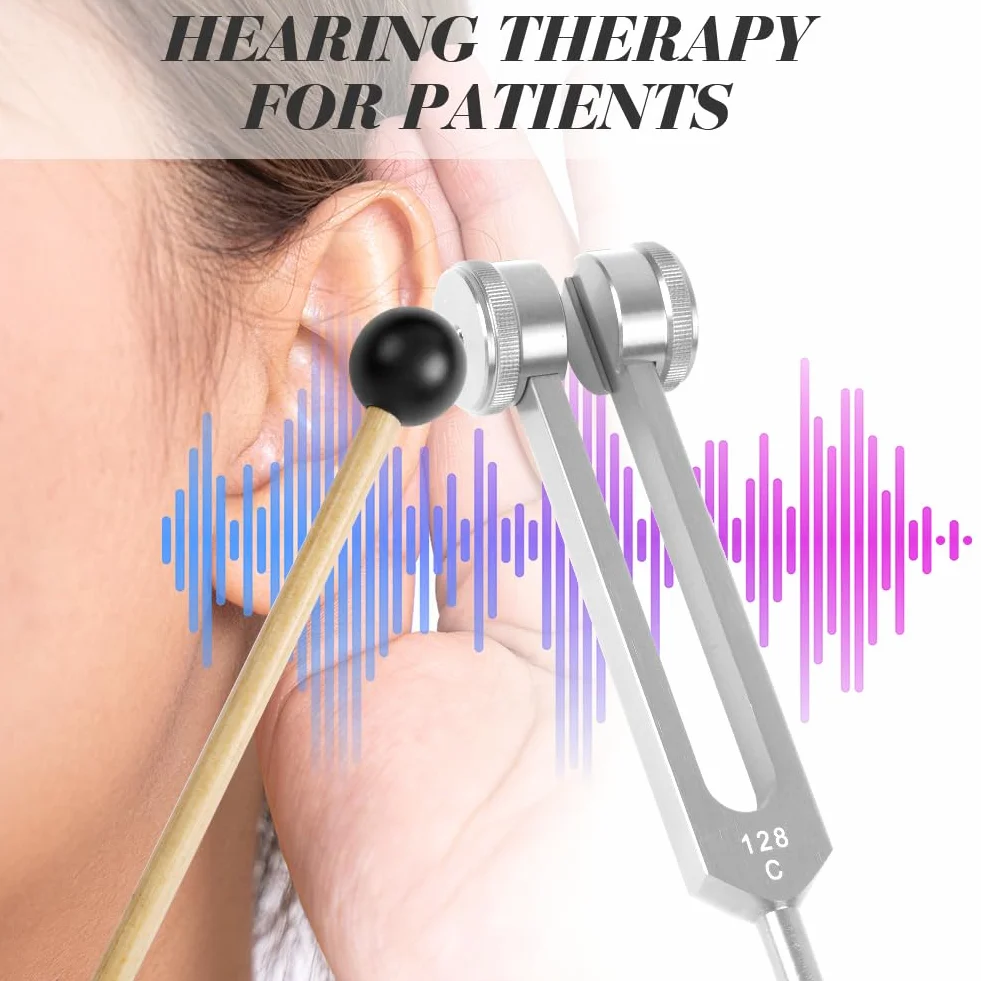 Diapasón Musical de Aleación de Aluminio 128Hz 256Hz 512Hz Set con Peso para Terapia de Sonido
