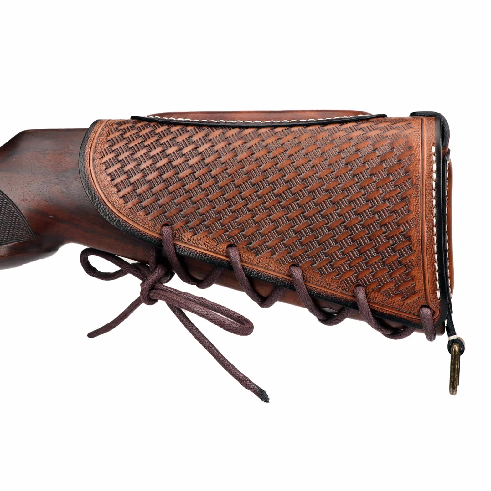 TOURBON - Almohadilla de piel de vacuno para rifles de rifle, almohadilla de retroceso, ajustable, para cazadores zurdos y diestros