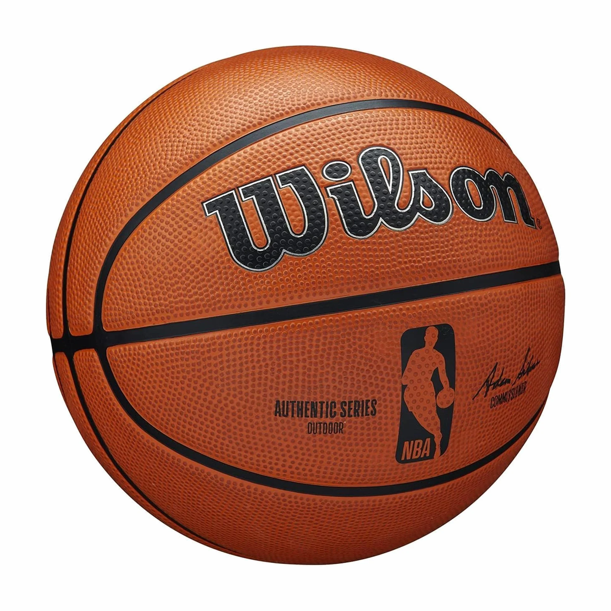 Wilson Pelota de baloncesto NBA AUTHENTIC SERIES, Exterior, Caucho Tackskin, Tamaño: 7, Marrón