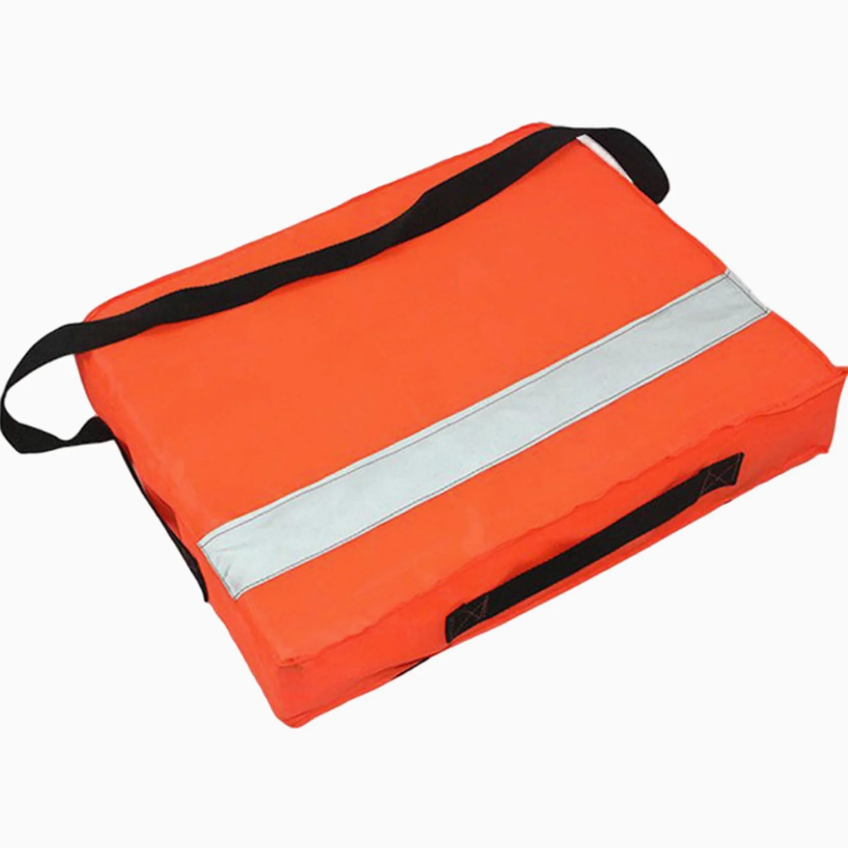 Cojín flotante para embarcaciones dispositivo de flotación arrojadizo cojín naranja de alta visibilidad para embarcaciones con tiras reflectantes y correa de transporte para emergencias piscina 35x45x