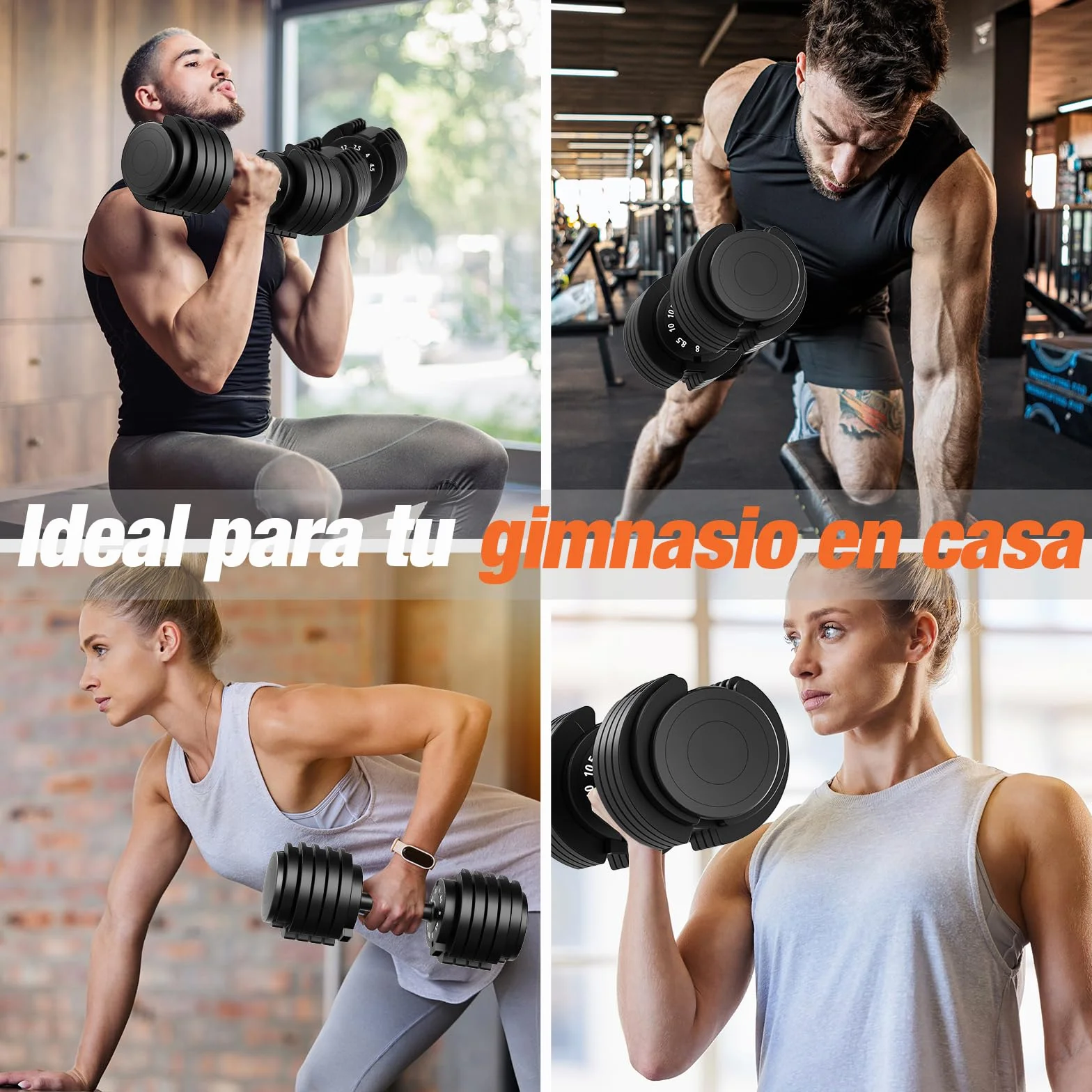 DH FitLife Mancuernas Ajustables 12kg/25kg – Pesas Regulables de 2,5–12kg / 4–25kg con 10 Niveles, Juego de Mancuernas con Discos de Peso, Pesas Variables 10 en 1