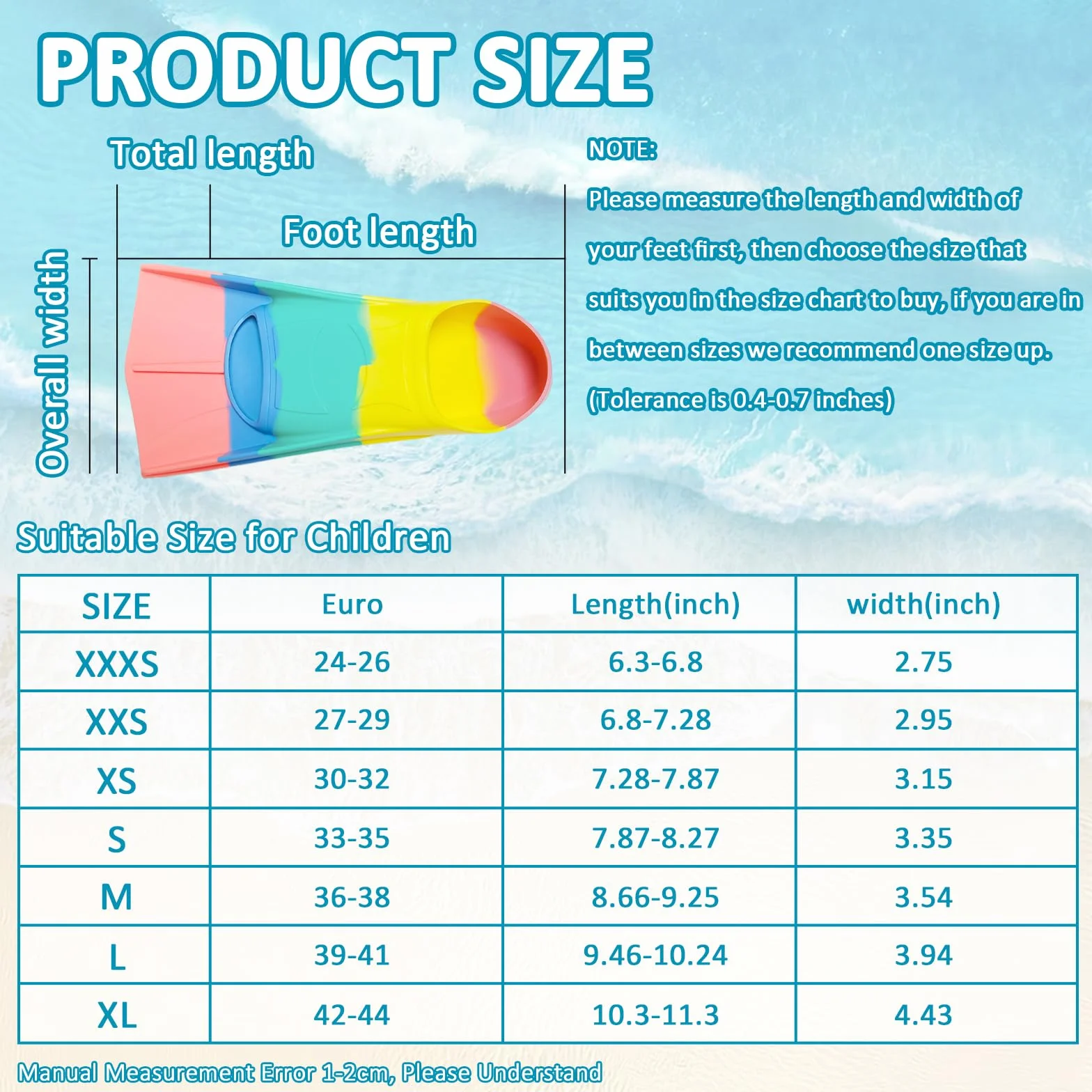 Aletas de natación para niños, 100% silicona, aletas de entrenamiento, aletas de natación para niños y adultos, entrenamiento de agua abierta, snorkeling