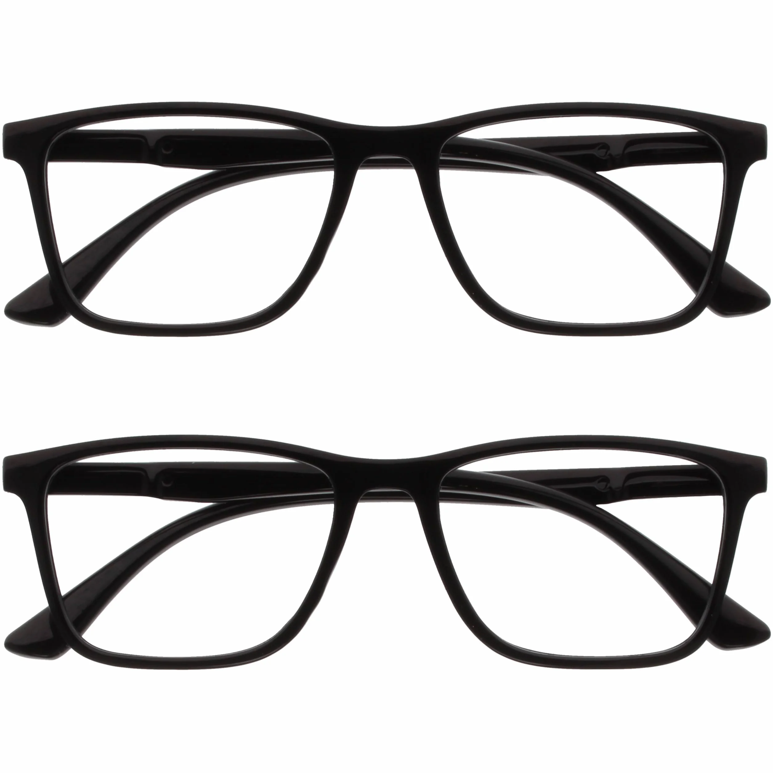 OPULIZE NYX Gafas de Lectura Bloqueo Luz Azul Antideslumbrante Ordenador Protección UV Negro +1,50 Paquete 2