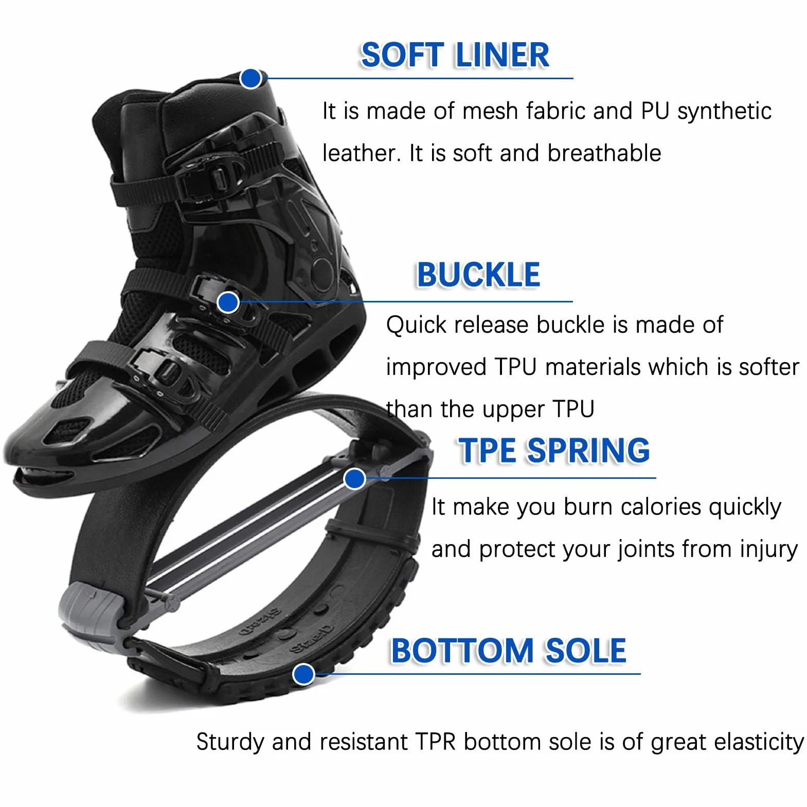 Jumps Botas de Rebote Unisex Entrenamiento Físico Carga 50-110 kg