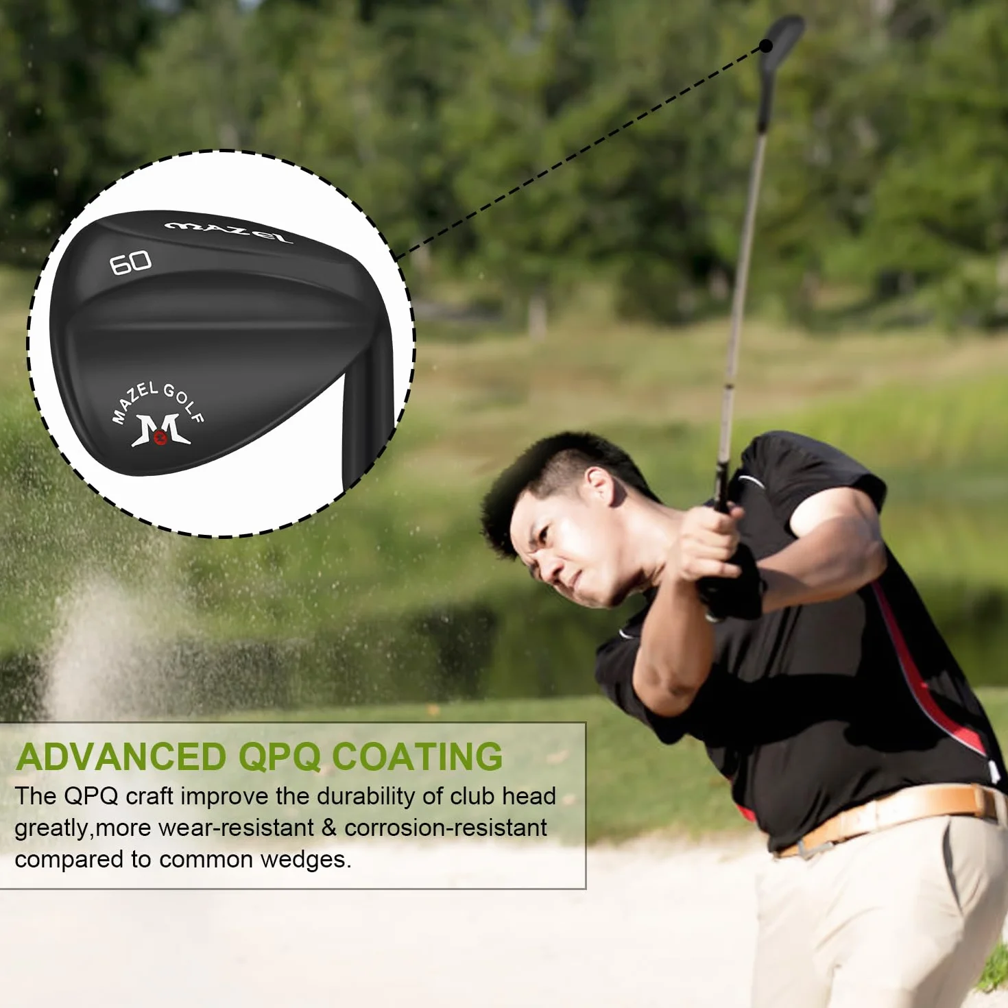 MAZEL Cuñas de golf forjadas para hombres y mujeres – Cuña de arena, lobo, bunkers de escape, golpes alrededor del verde
