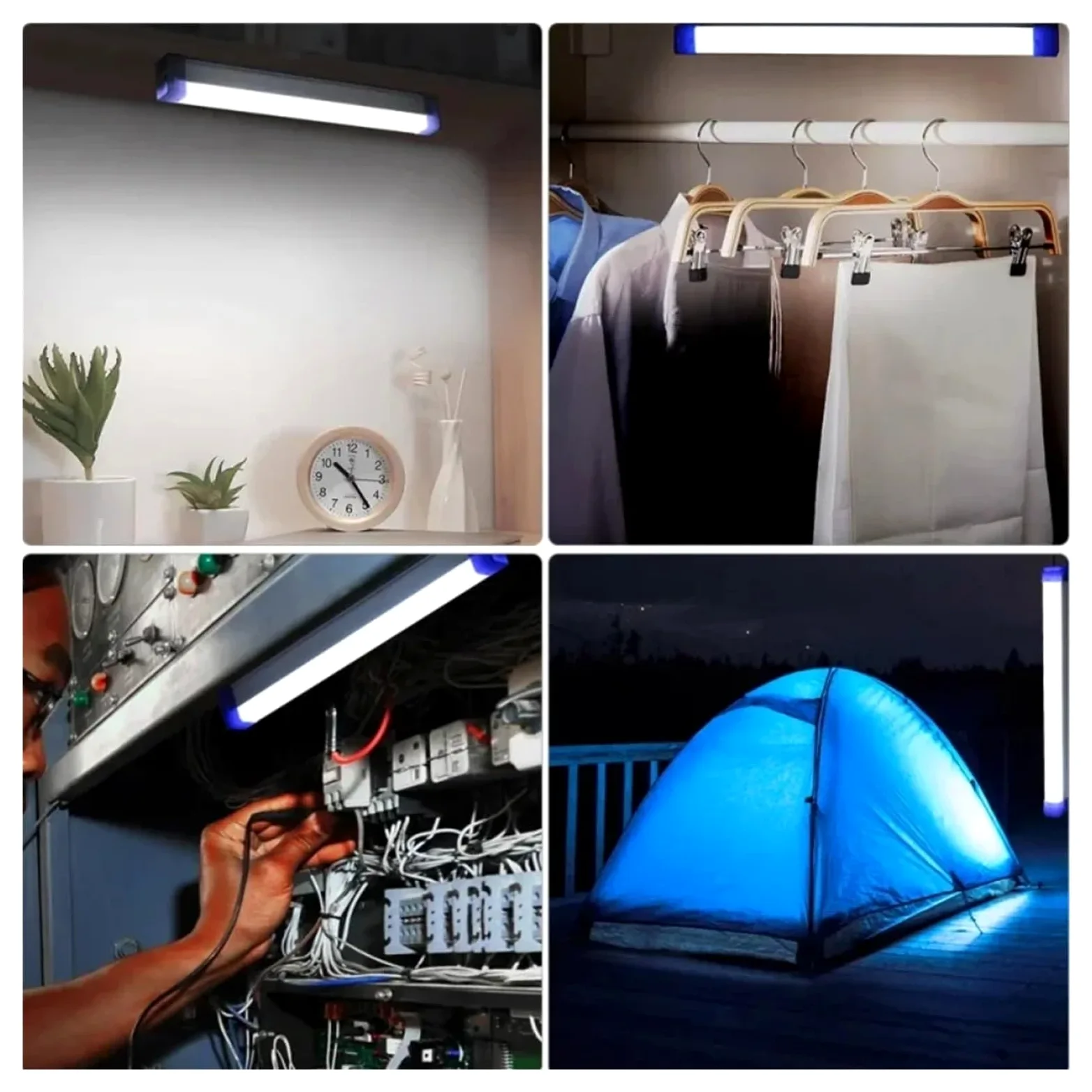 Barra De Luz LED, Tubo Recargable, Lámpara Camping, Suspensión Magnética, Bombilla Portátil For Iluminación Exterior Mercado Nocturno Emergencia Luces SúPer Brillantes(52cm)