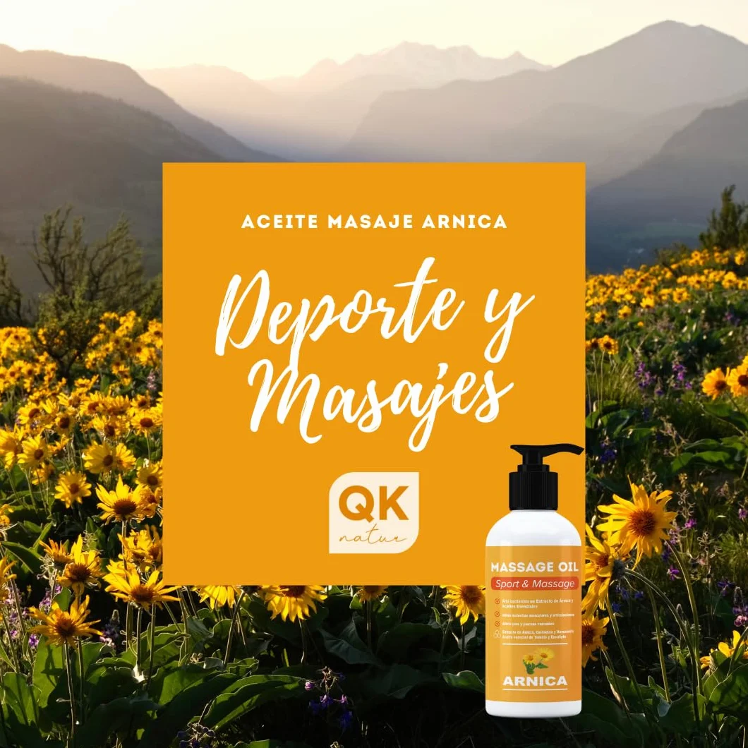 Aceite para masaje con extracto de Arnica, Calendula y Hamamelis (250 ml) - Absorción Rápida