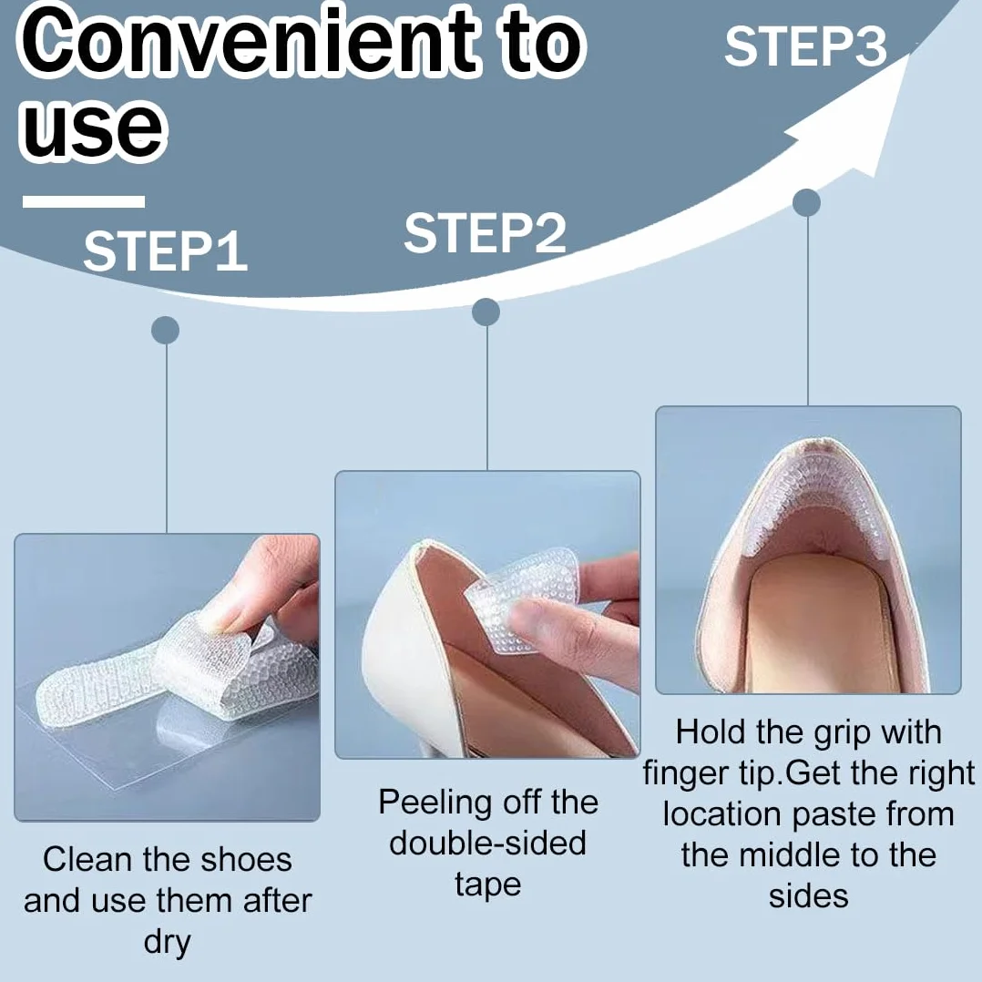 Taloneras Silicona Antirozaduras para Zapatos 4 Pares Almohadillas Talón