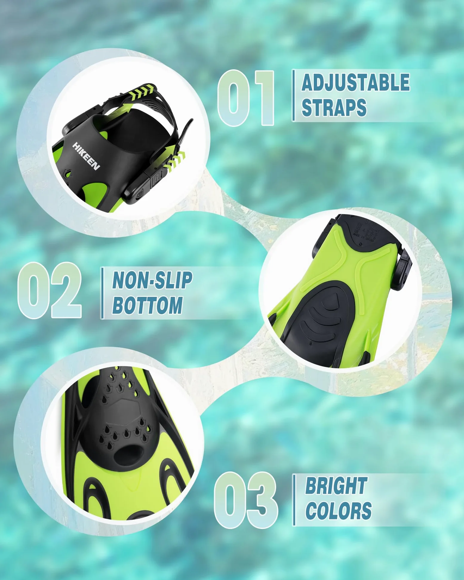 Boosteady Aletas de esnórquel, aletas de natación ajustables para buceo, esnórquel, unisex, adultos y jóvenes, tamaño de viaje, aletas de natación, aletas de entrenamiento, aletas ligeras de buceo