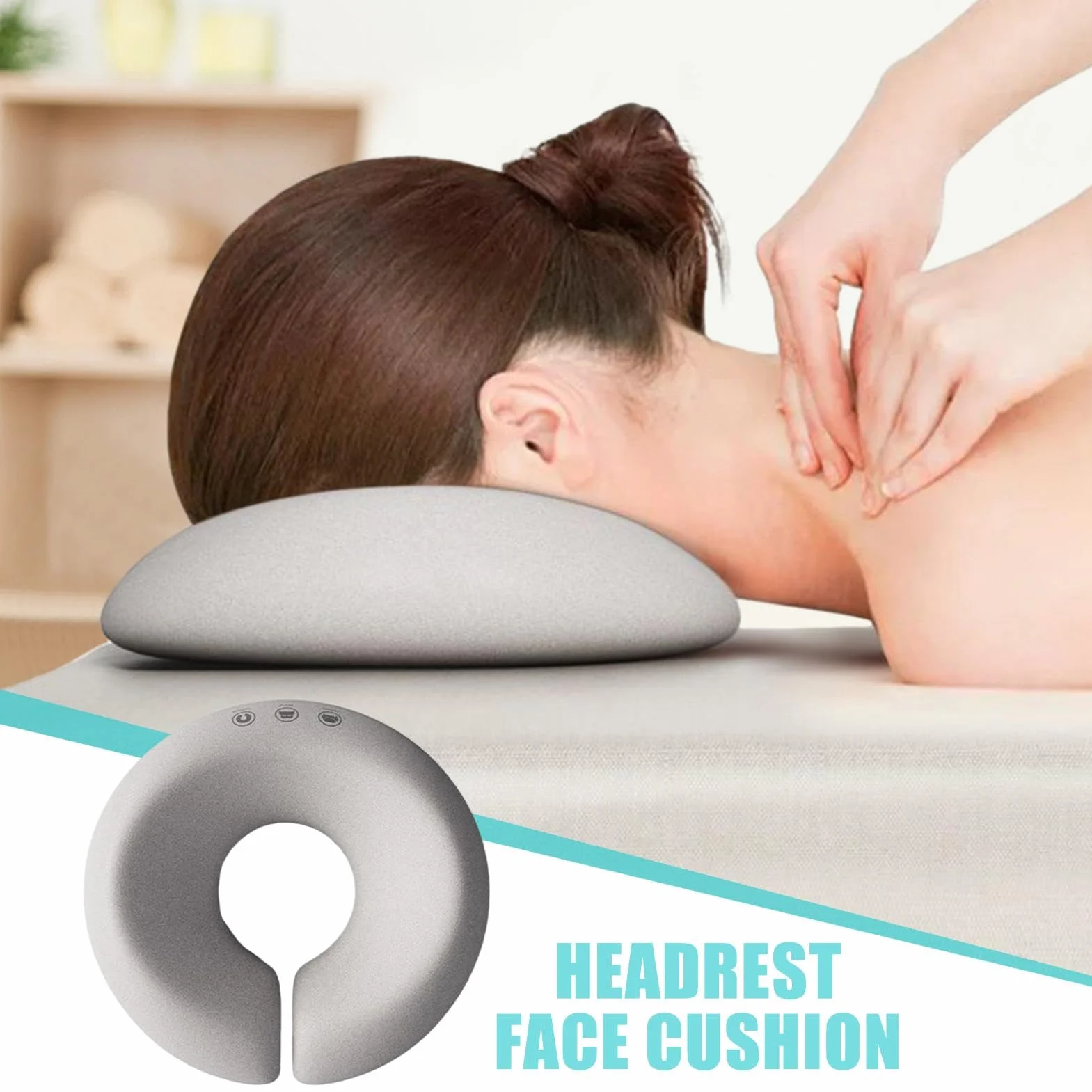 Cojín de masaje facial profesional en forma de U para camillas de masaje, reposacabezas elástico