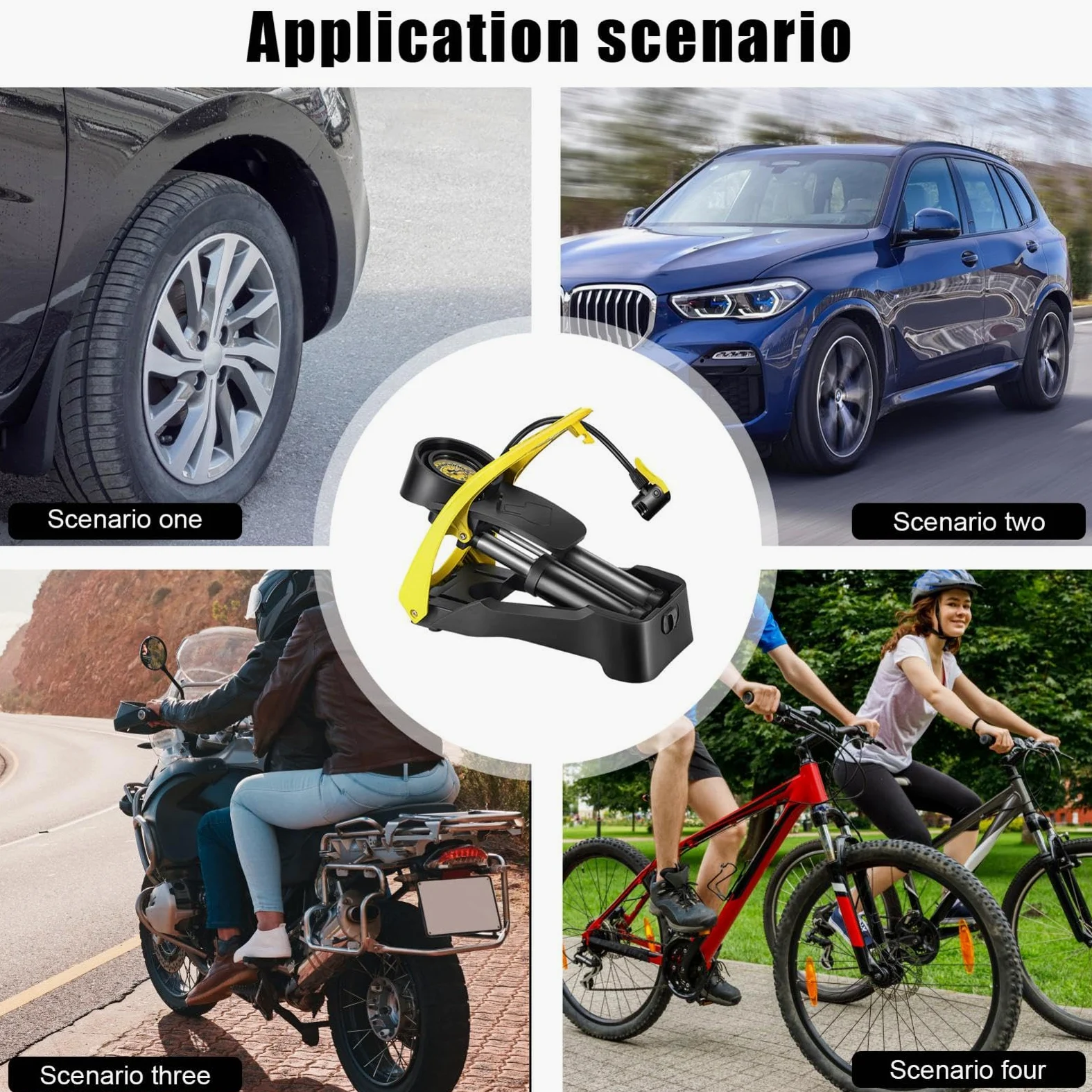 Bomba de pie – Bomba de Suelo portátil – Bomba de Aire de pie para Pelota de Ejercicio, Bomba de neumáticos de Mano, Bomba de pie para Pelotas, Piscina Inflable, Flotador | Bomba Pie Coche Motocicleta Bicicleta s Accesorios Automóvil Ciclismo Herramienta
