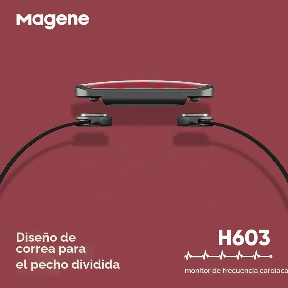 Magene H603 Monitor de frecuencia cardíaca Correa para el Pecho IP67 Impermeable Bluetooth 4.2 Ant+