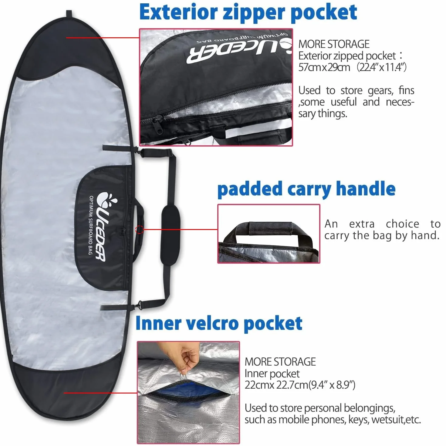 Funda para Tabla de Surf y Bolsa de Surf para Viajes al Aire Libre de 1,52 m, 1,52 m, 2,2 m, 2,4 m, 2,7 m, 2,7 m, 2,7 m, 2,7 m, 2,7 m, 2,7 m, 2,7 m, 2,7 m, 2,7 m, 2,7 m, 2,7 m, 2,7 m, 2,7 m