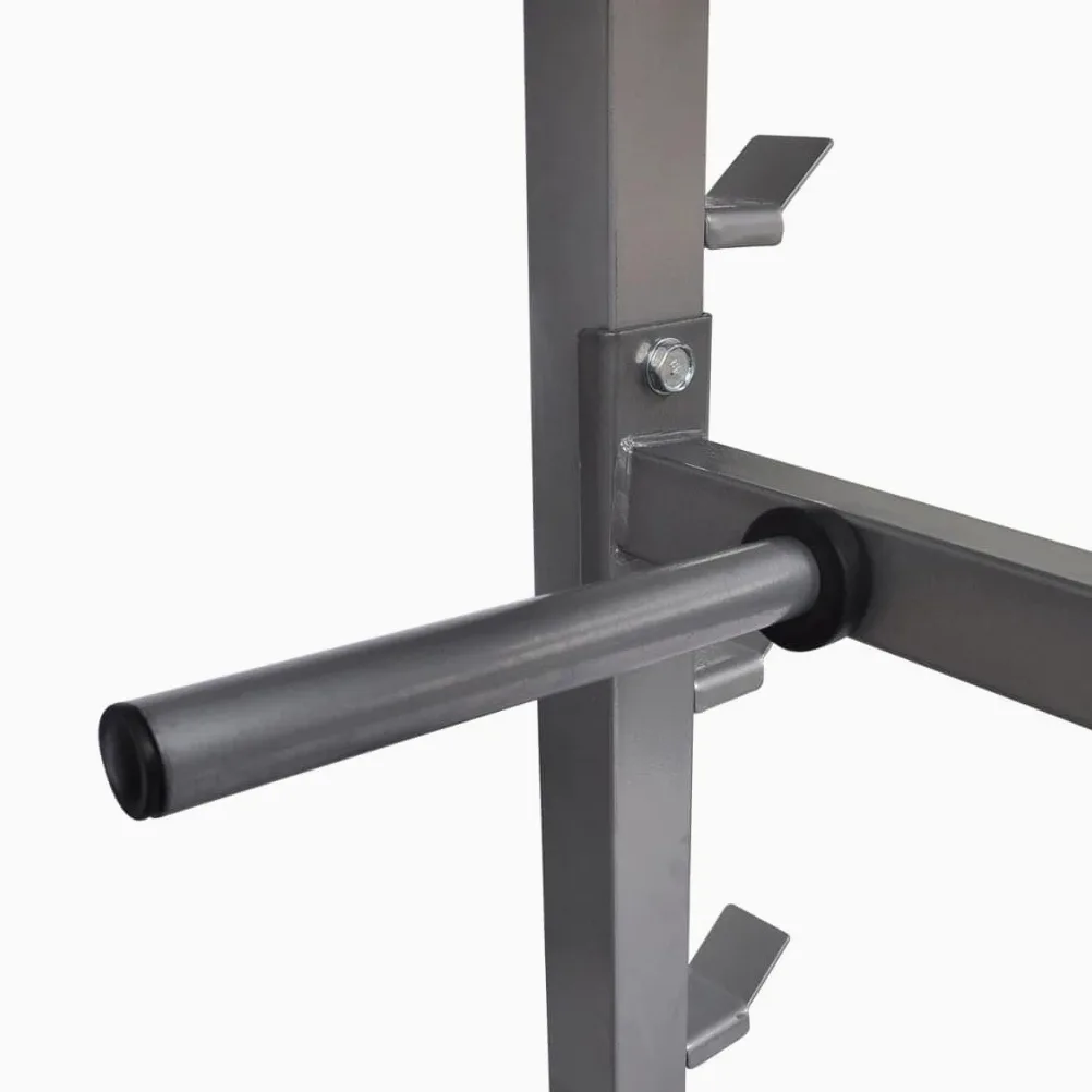 Generic Soporte de barra compatible con mancuernas de neopreno y hierro fundido, marco de acero pesado con una carga máxima de 300 Kg, Base antideslizante, Gris, 49 X 100 X 95 Cm, 7 Ronda