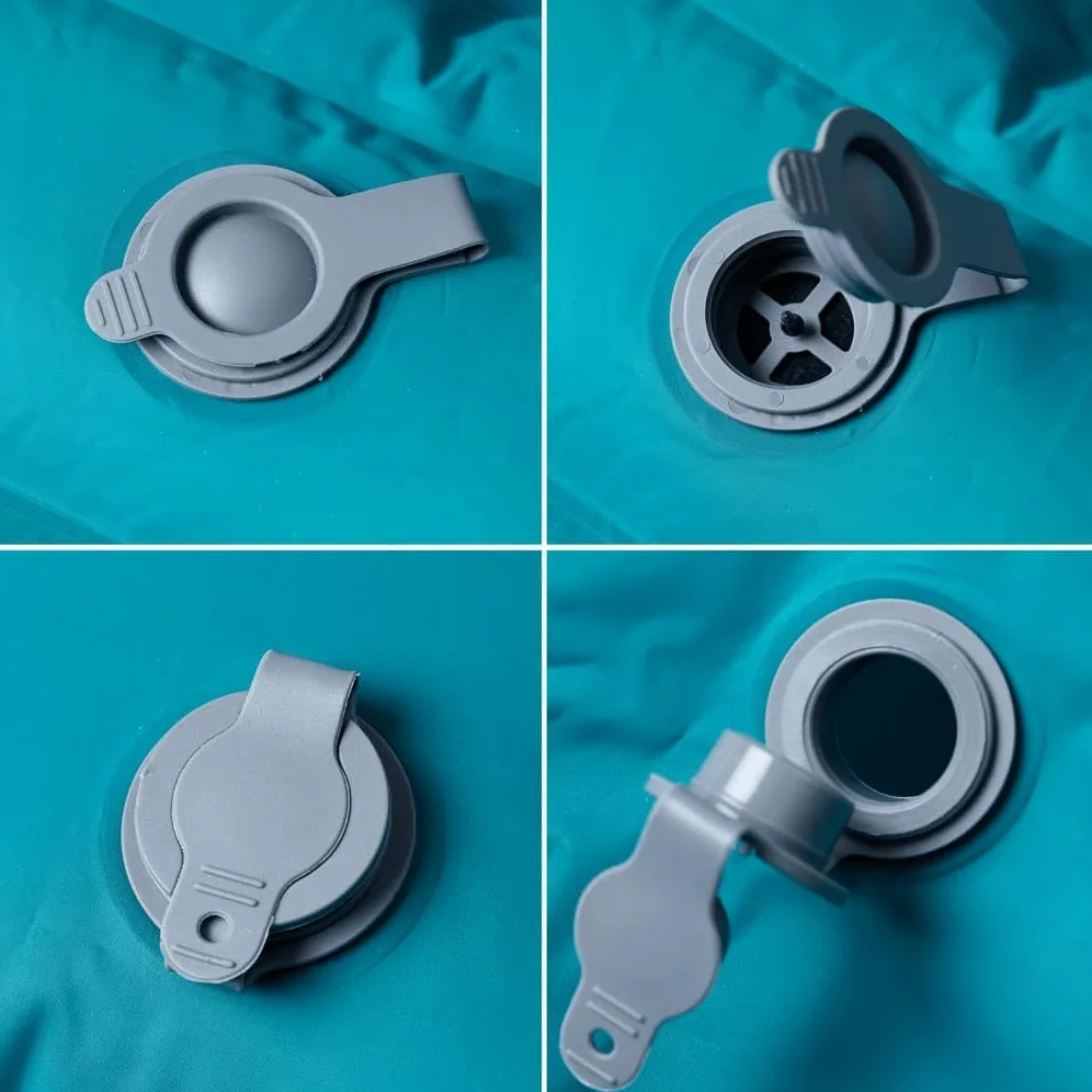 Colchoneta doble con cojín autoinflable azul para senderismo, playa, viaje, tienda de campaña
