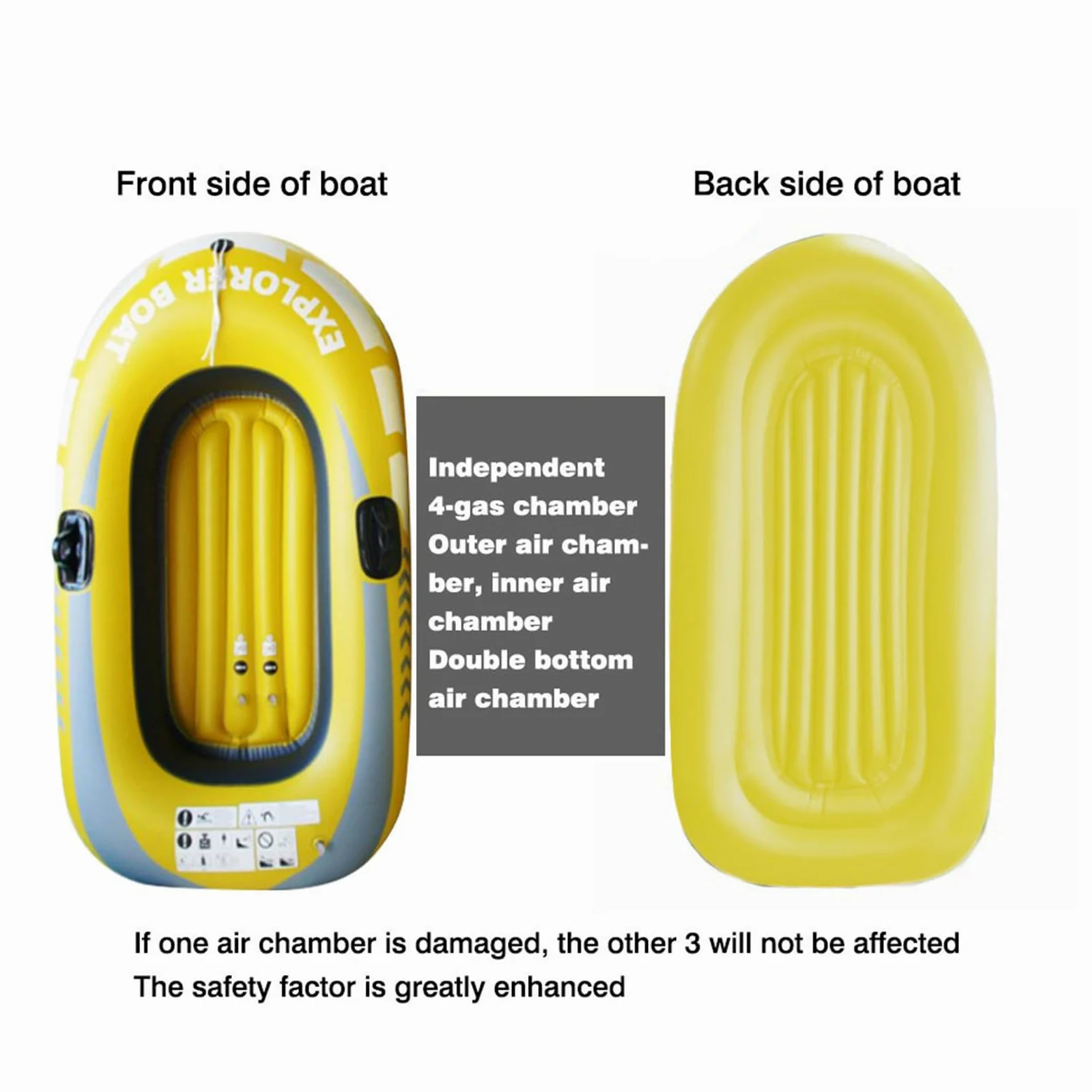 Barco inflable de dos plazas - kayak de PVC plegable, goma de | Diseño de cámara de aire doble, balsa de remo ligera flota uniformemente para aventuras en el río al aire libre para ba