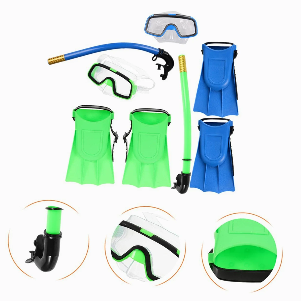 Alipis Gafas De Buceo para Snorkel Compacto y Ligero Incluye Aletas Cortas para Nadar y Máscara De Snorkel para Equipo De para Principiantes