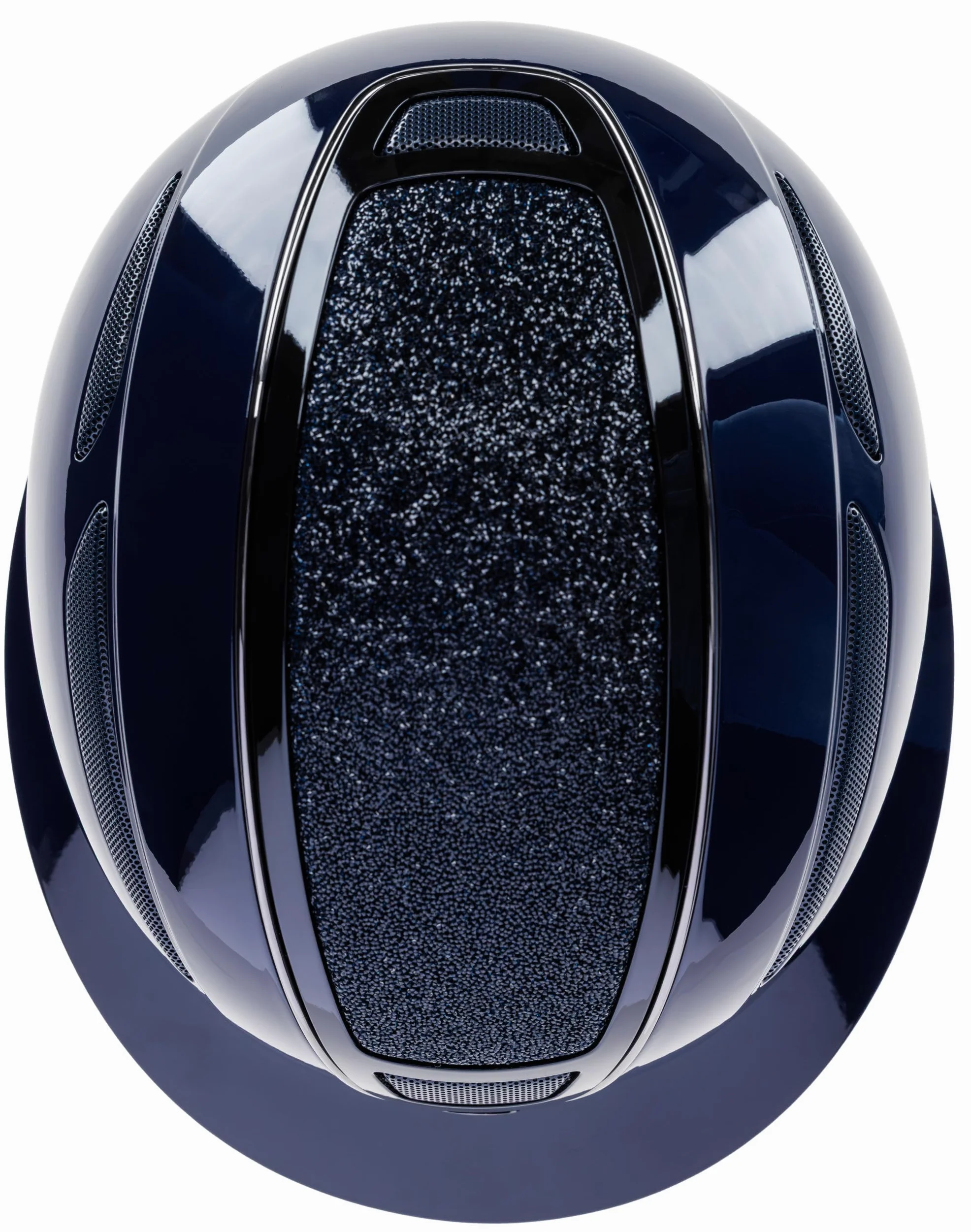 Covalliero Elite Polo - Casco de equitación para mujer, color azul lacado, circunferencia de la cabeza 56-58 cm, antigolpes, con visera de polo, con sistema de disco, color azul