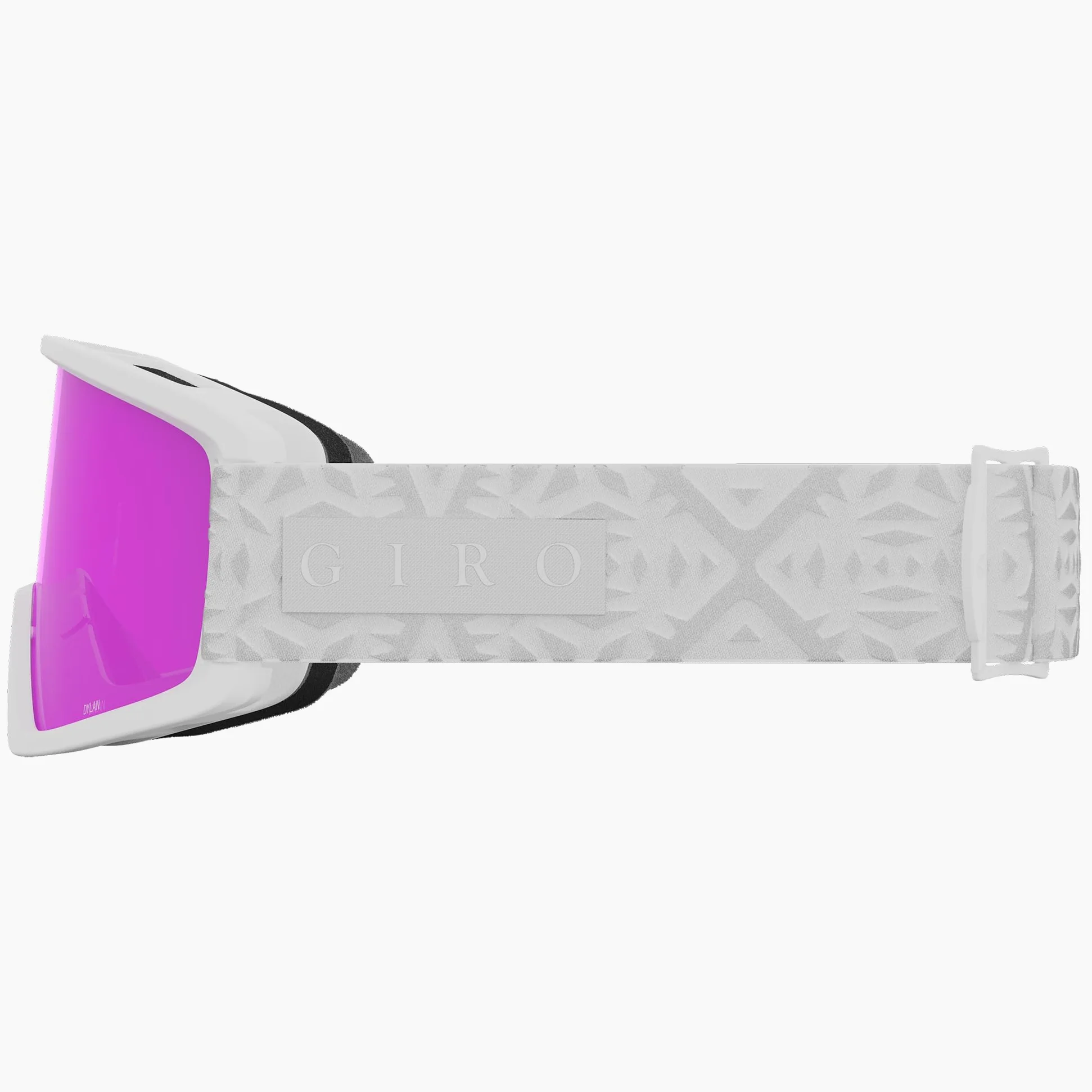 Giro Dylan Asian Fit - Gafas de snowboard para mujeres y jóvenes, correa blanca con lentes amarillos/rosa ámbar