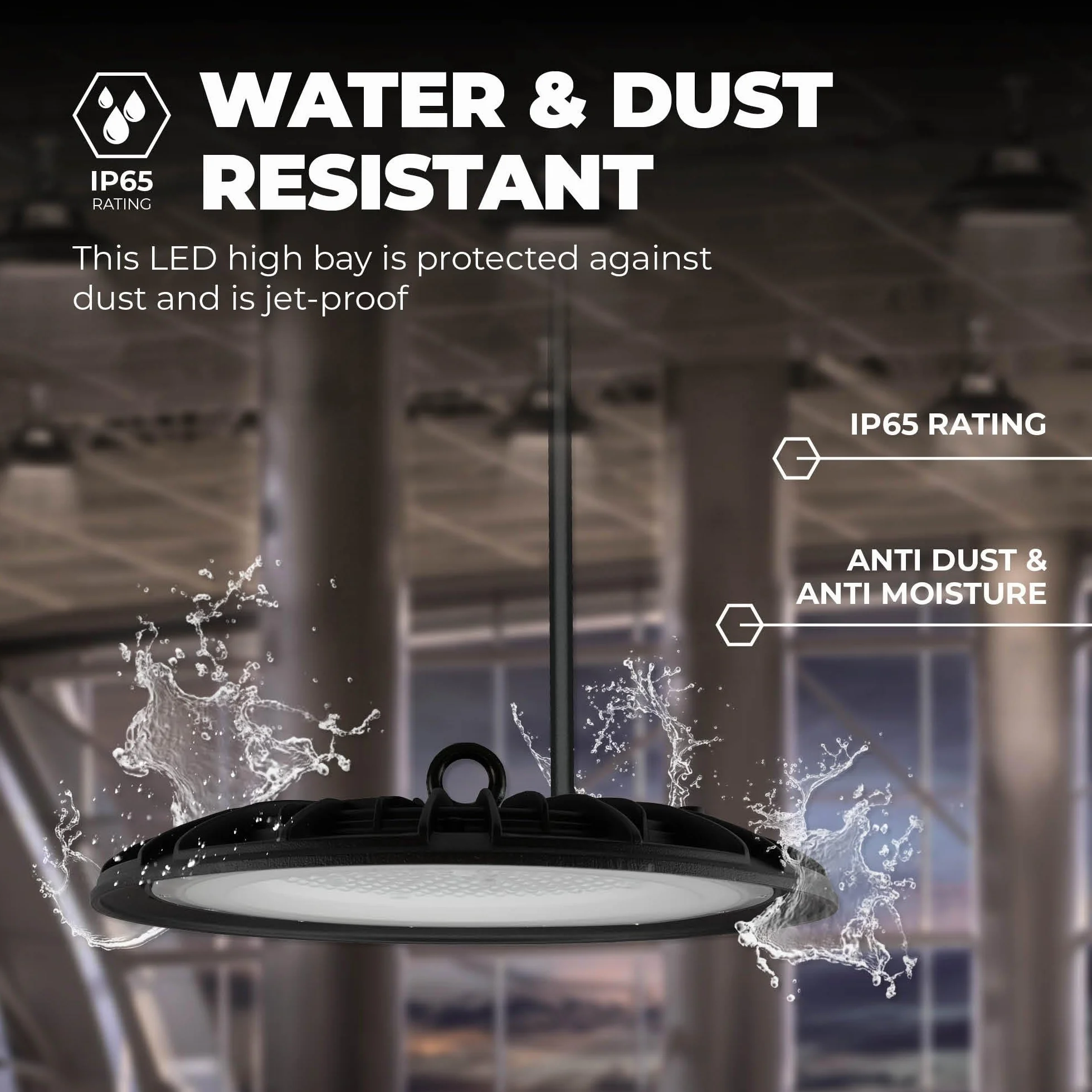 Ledvion LED High Bay Sensor Regulable 150W 110lm/W 22000Lm 6000K IP65 Lámpara UFO