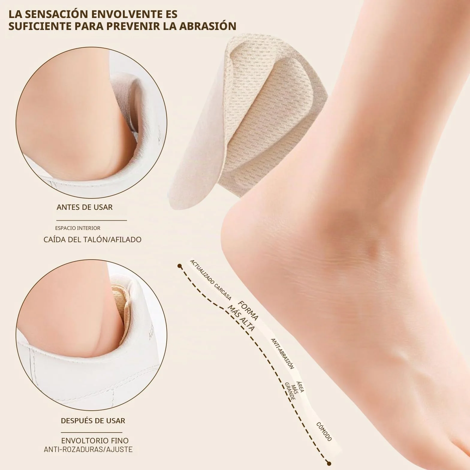 Taloneras para zapatos, Protector de Talón, Almohadillas para reducir talla, evitar resbalones y rozaduras