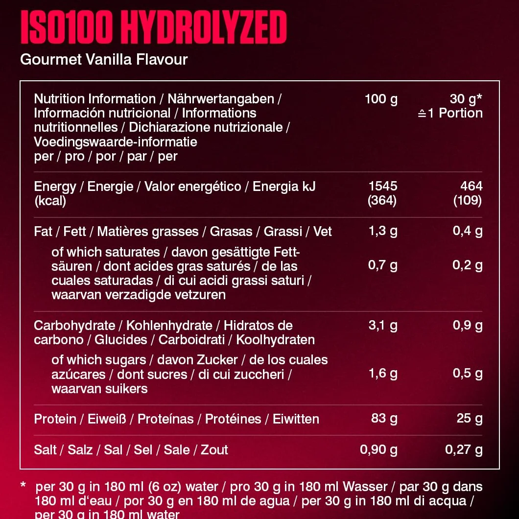Dymatize ISO 100 Hydrolyzed Gourmet Vanilla 932g