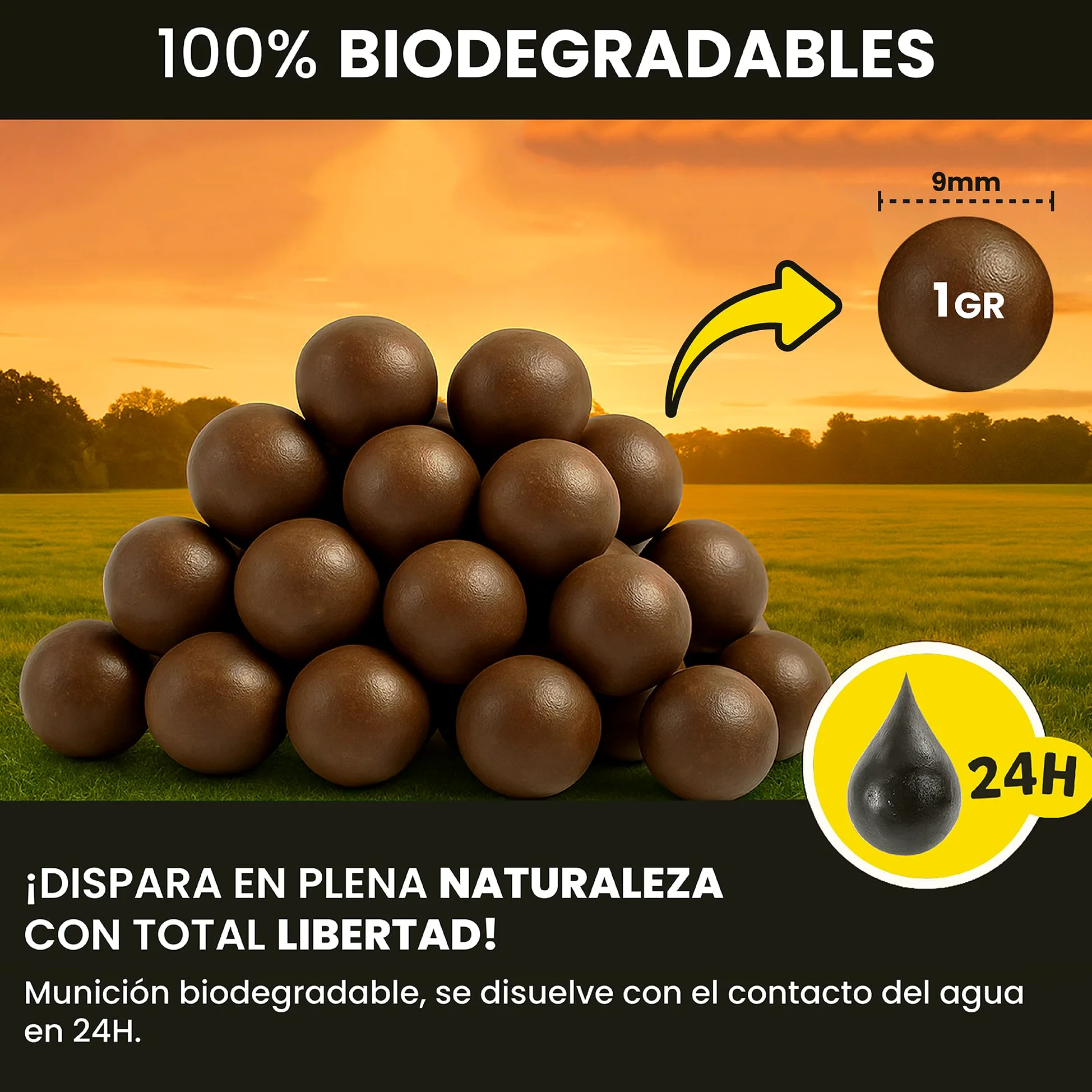 Genérico GARBEST - Tirachinas Clásico de Acero | Tirachinas con Estuche, 100 Gramos Munición Arcilla Biodegradable y Gomas de Repuesto | Pack Regalo