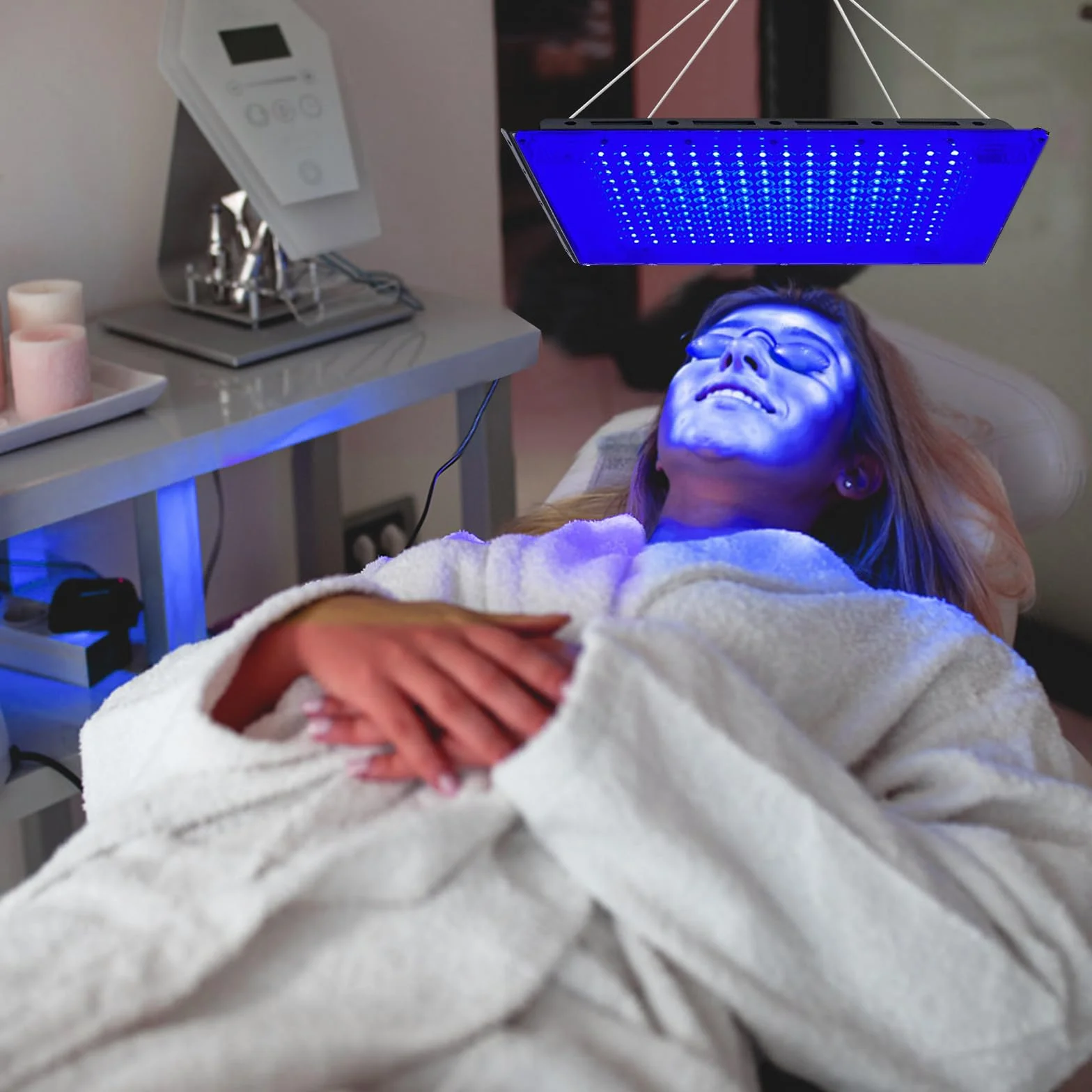 Lámpara de bronceado LED 192 piezas, solárium portátil para hogar con soporte y ganchos