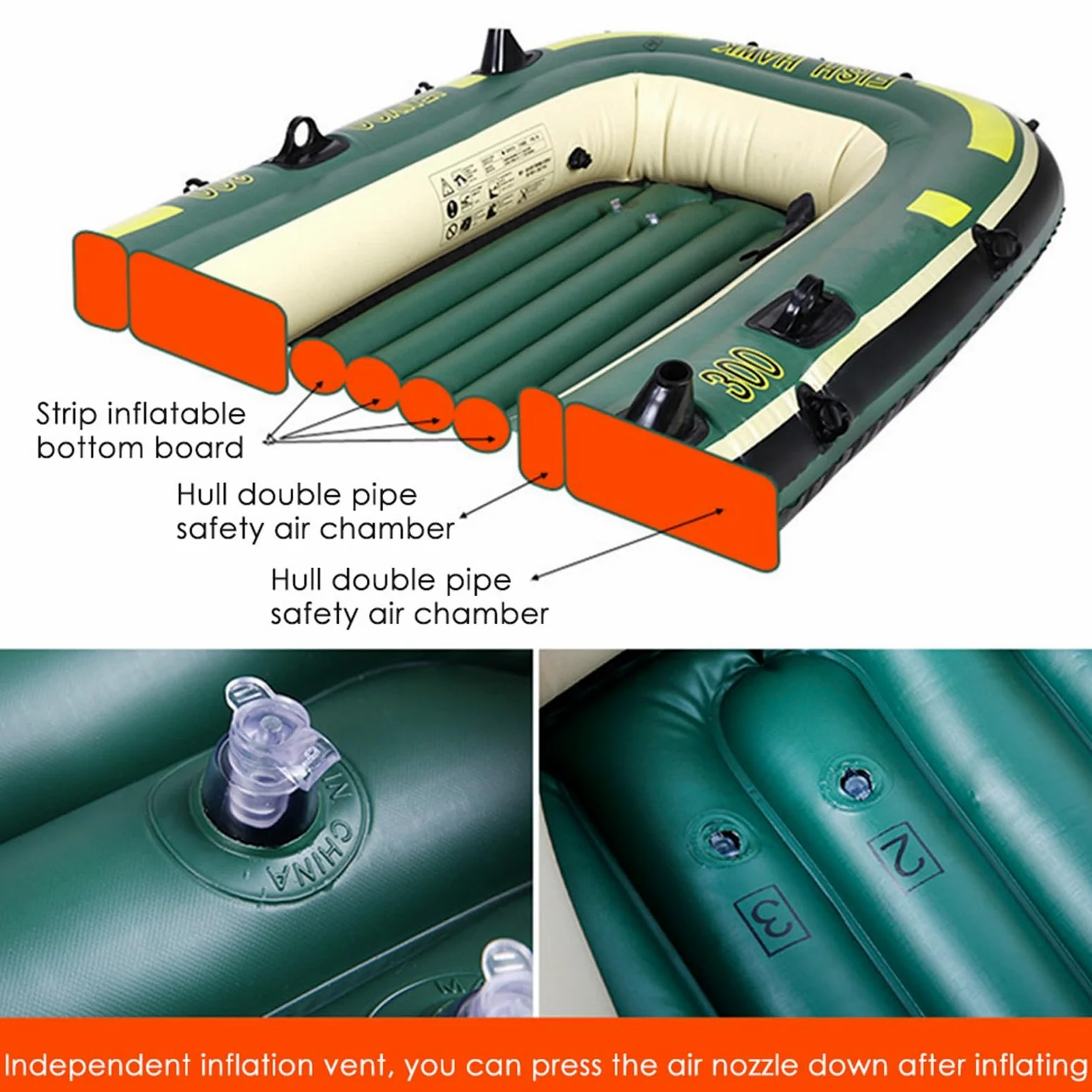 Kayaks inflables Adultos - 2 Personas canoa de aire, PVC PVC Set | Junta de balsa ligera Durable, Hab Lines El sistema inflable estable ideal para Aventuras de pesca Ríos de Lagos