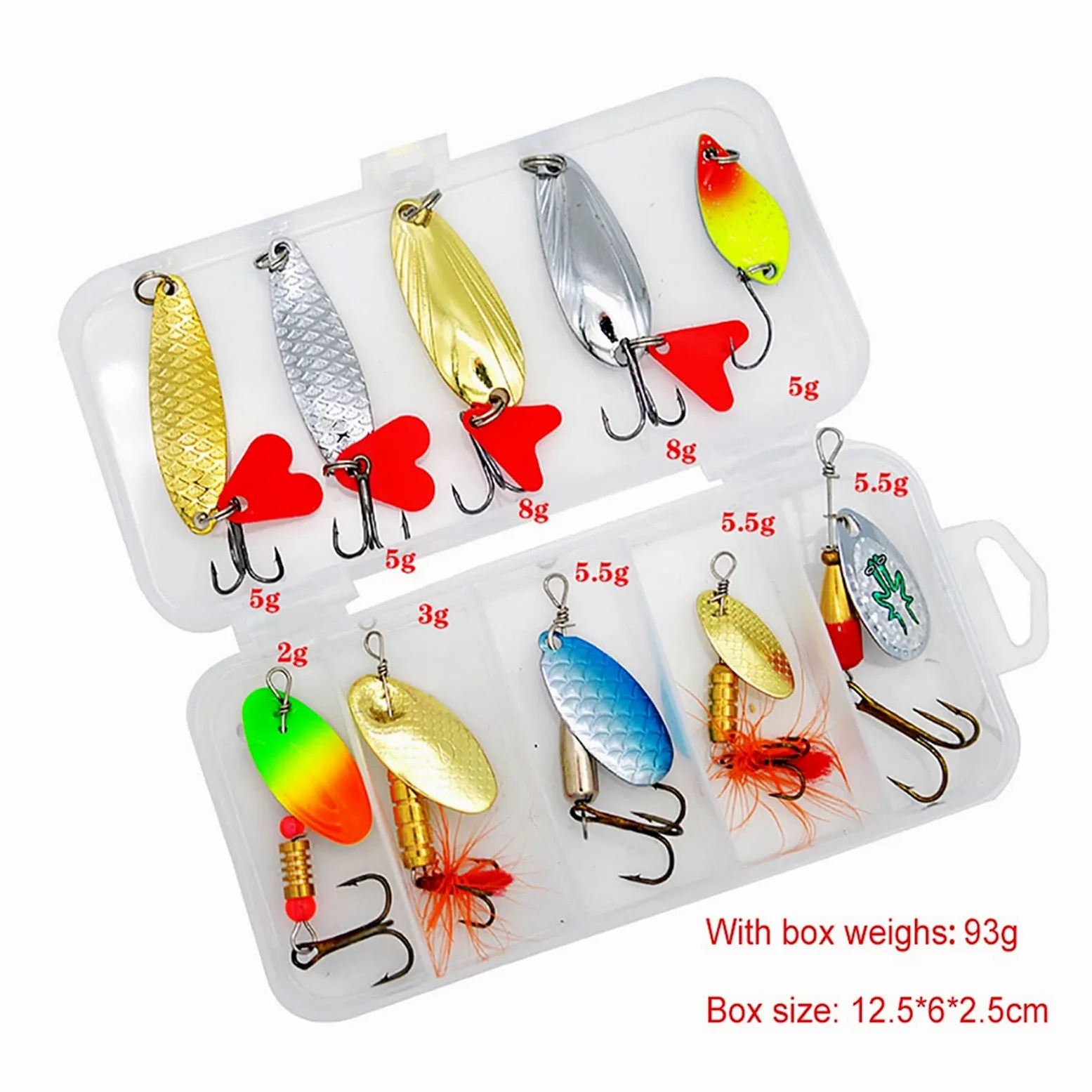 Señuelos de Pesca Conjunto de cebo con lentejuelas de lentejuelas cebos de metal cebo pesquero señuelo triple ganchos artificial cebo pica pesca tackle 1 0PCS Cebos Artificiales ( Color : B )