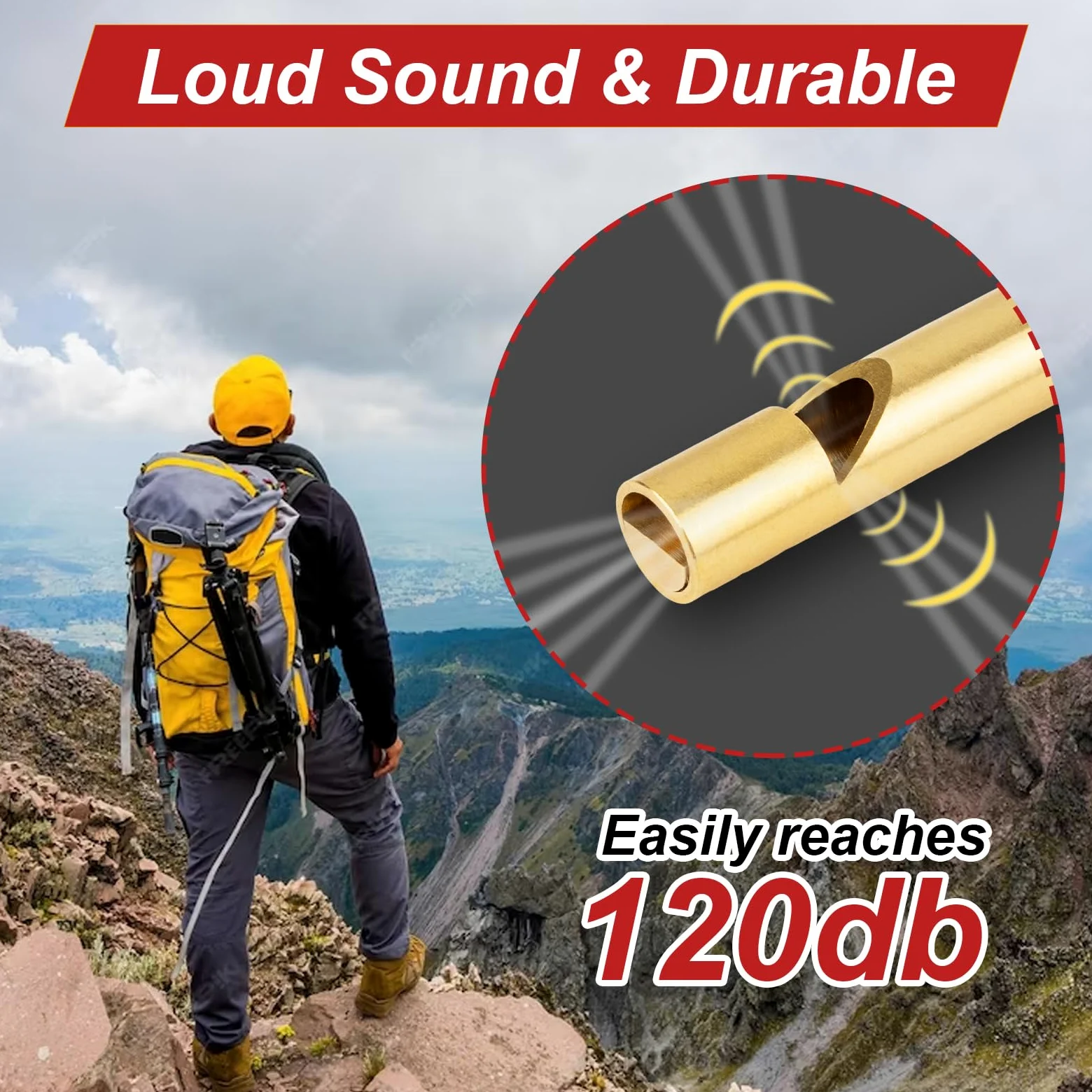 GOGO Silbato de latón Grabado Personalizado, 20 Piezas, Silbato de Supervivencia, Silbato de Emergencia para canotaje, Camping, Senderismo, Caza