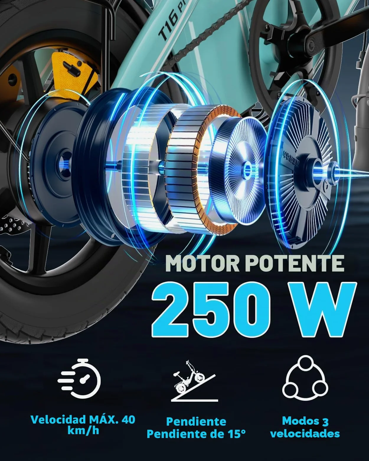 Bodywel T16Pro 14 Zoll Klappbares E-Bike Exklusives Gepäckträger Set mit Rücklicht, inkl. Montagematerial