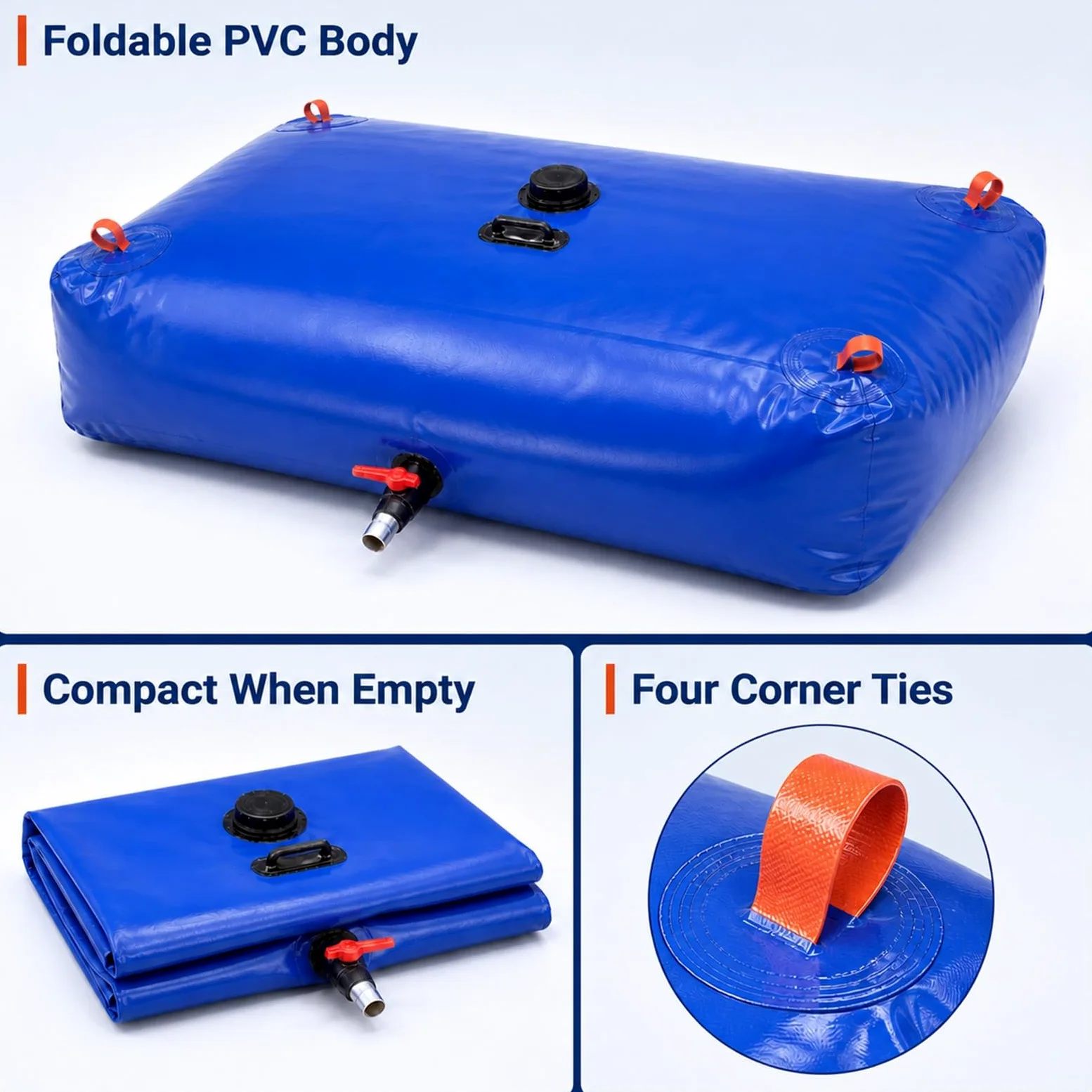 DepóSito De Agua Plegable con Grifo,Tanque Agua PortáTil Plegable,Contenedor De Almacenamiento De Agua Plegable PortáTil,FáCil De Usar,para Caravana Aplicable Al Almacenamiento