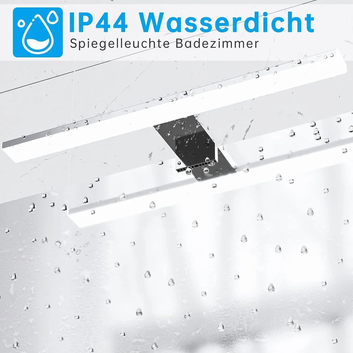 Lámpara de Espejo Baño 40CM con Interruptor 10W 6500K 820LM Blanco Frío a Prueba de Agua 230V Clase II