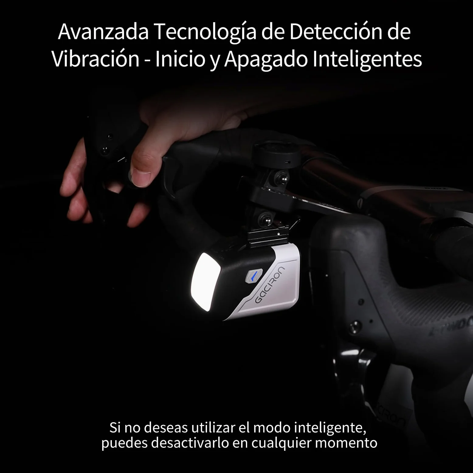 Gacirón Luz bicicleta delantera CETUS-1700,Diseño óptico con Haz Alto y Haz bajo,Luz bicicleta de aluminio aerodinámico y control remoto inalámbrico,Faro de bicicleta de 4200 mAh con 6 modos de brillo